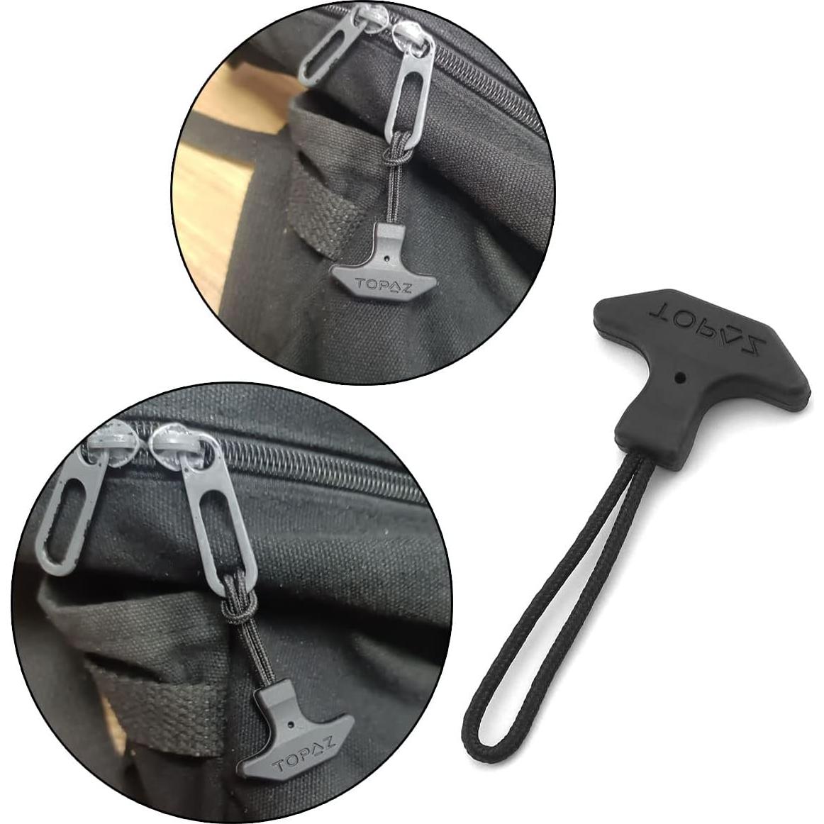 Tirador de Cremallera TPU DGHAOP - 4 Piezas Negro 75x35mm