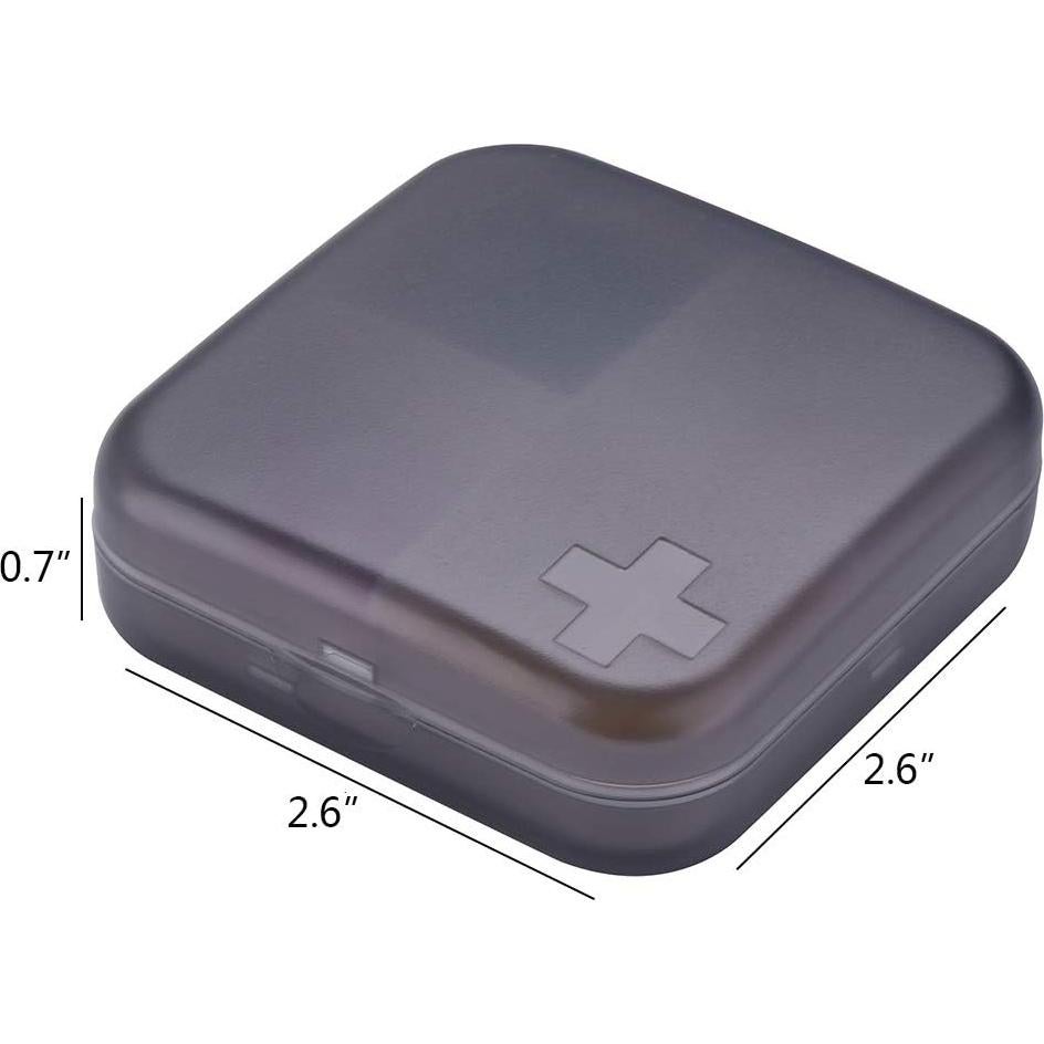Organizador de Pastillas Portátil ZDQZC - Caja Compacta 4 Compartimentos Gris