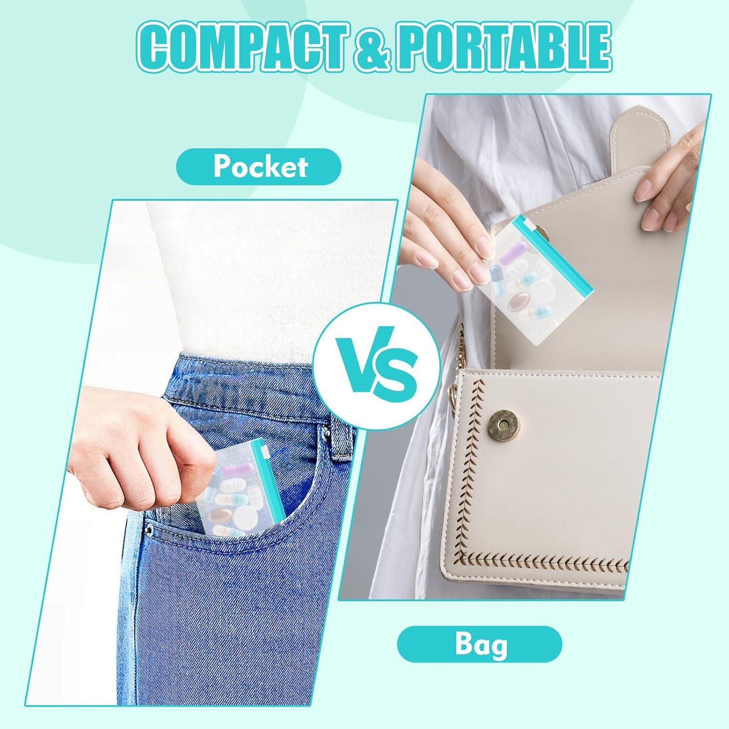 24 Bolsas de Píldoras WER78 con Bloqueo Deslizante - Organizador de Viaje