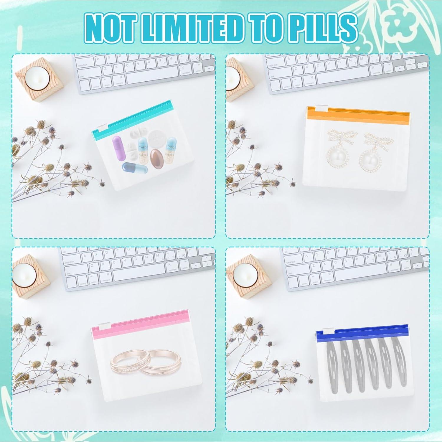 24 Bolsas de Píldoras WER78 con Bloqueo Deslizante - Organizador de Viaje