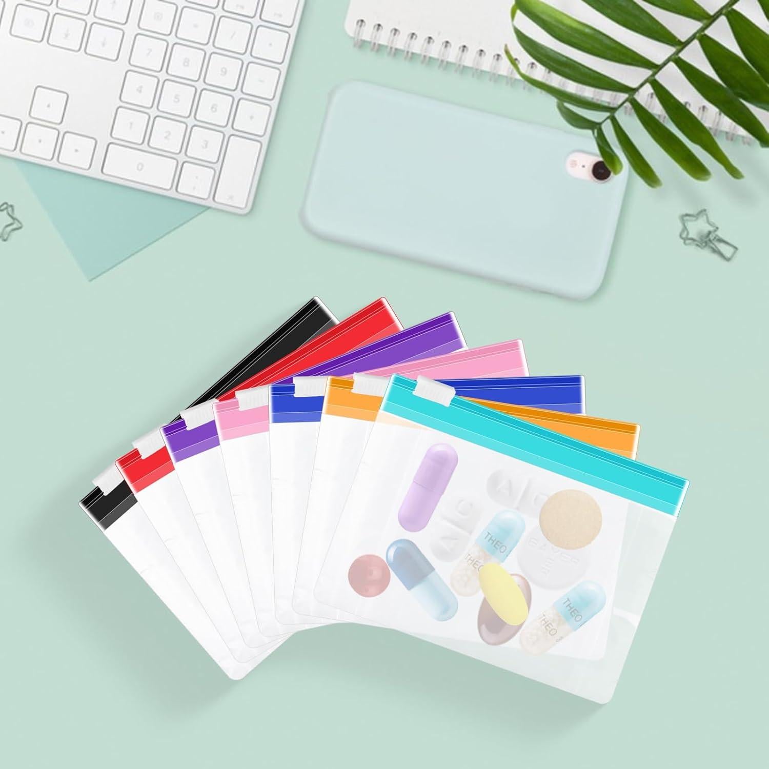 24 Bolsas de Píldoras WER78 con Bloqueo Deslizante - Organizador de Viaje