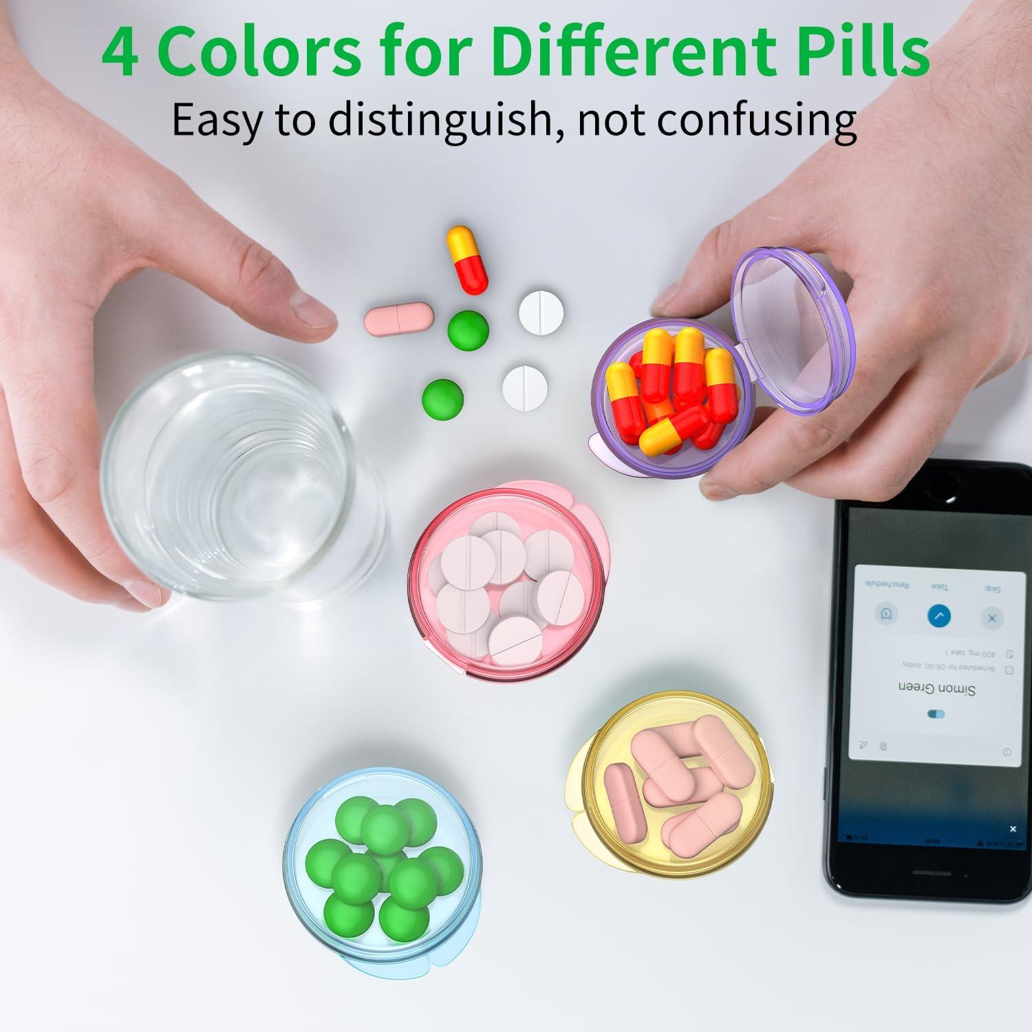 Estuche Organizador de Pastillas Urekt 4 Piezas Portátil