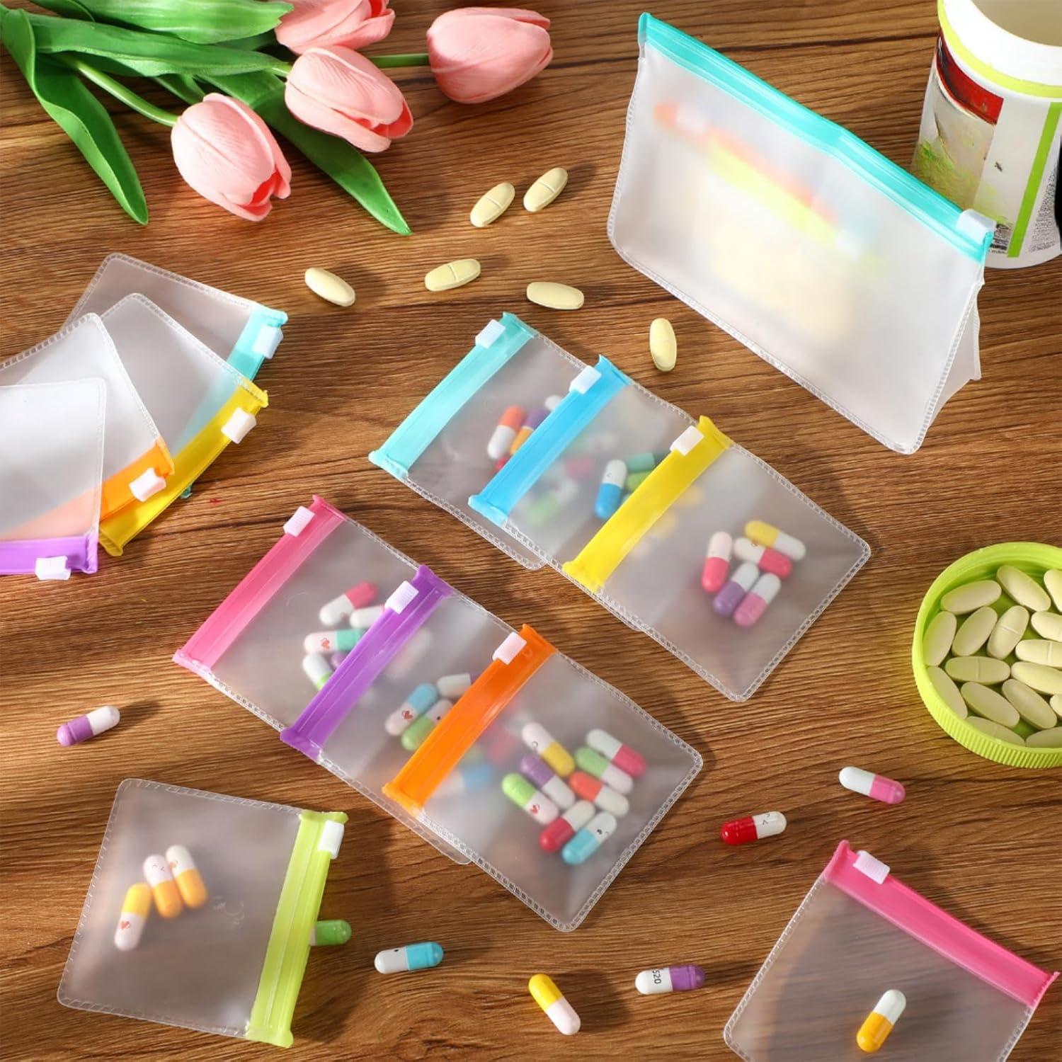 Bolsas de Pastillas Reutilizables Sherr 56 Pcs con Cierre Deslizante