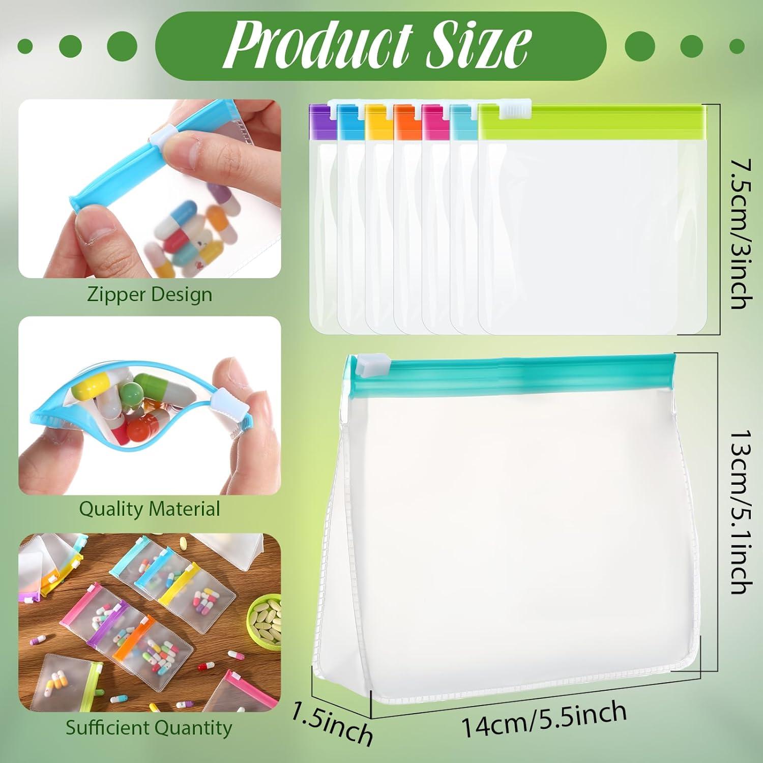 Bolsas de Pastillas Reutilizables Sherr 56 Pcs con Cierre Deslizante