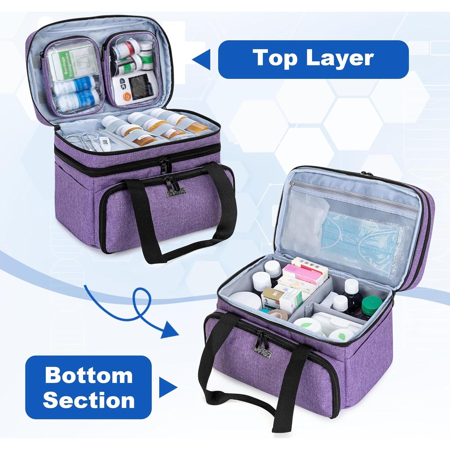 Bolsa de Medicina BAFASO Morado Doble Capa 30.48x19.05cm
