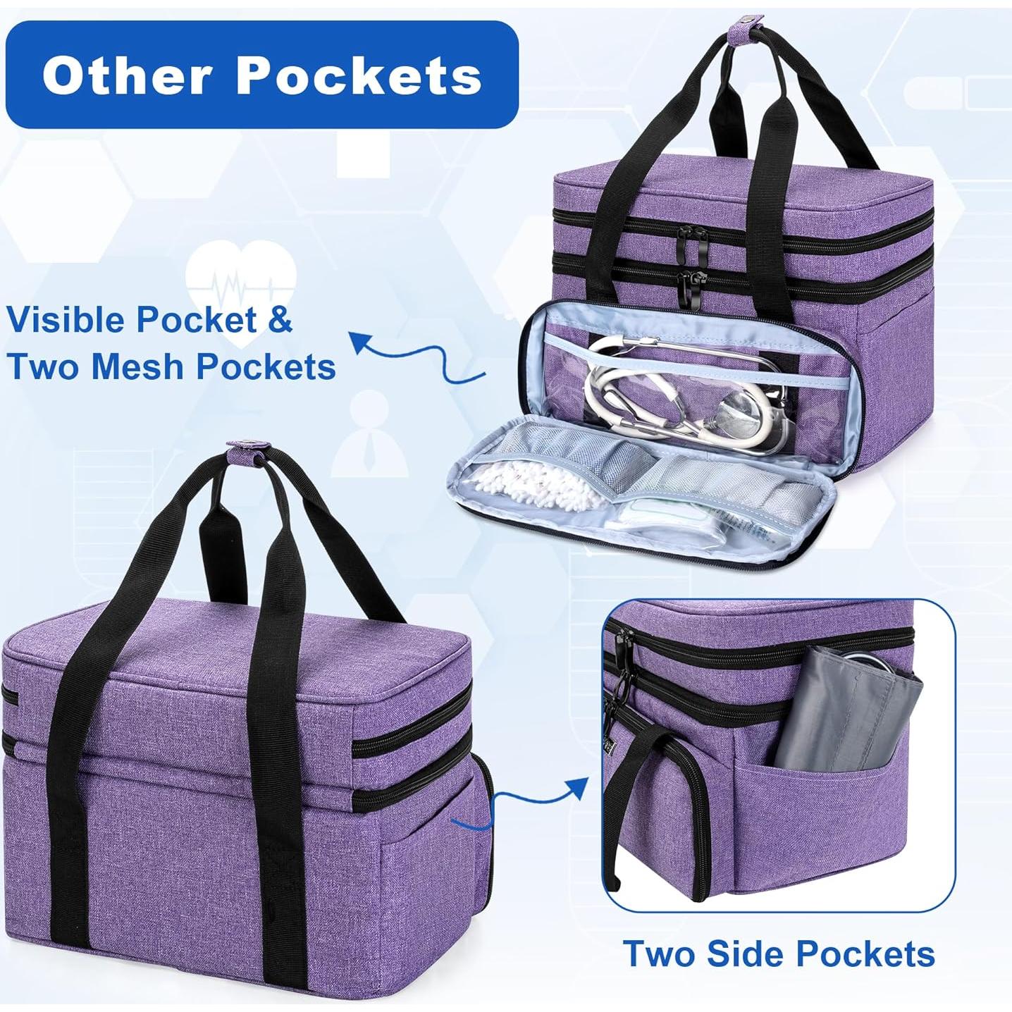 Bolsa de Medicina BAFASO Morado Doble Capa 30.48x19.05cm