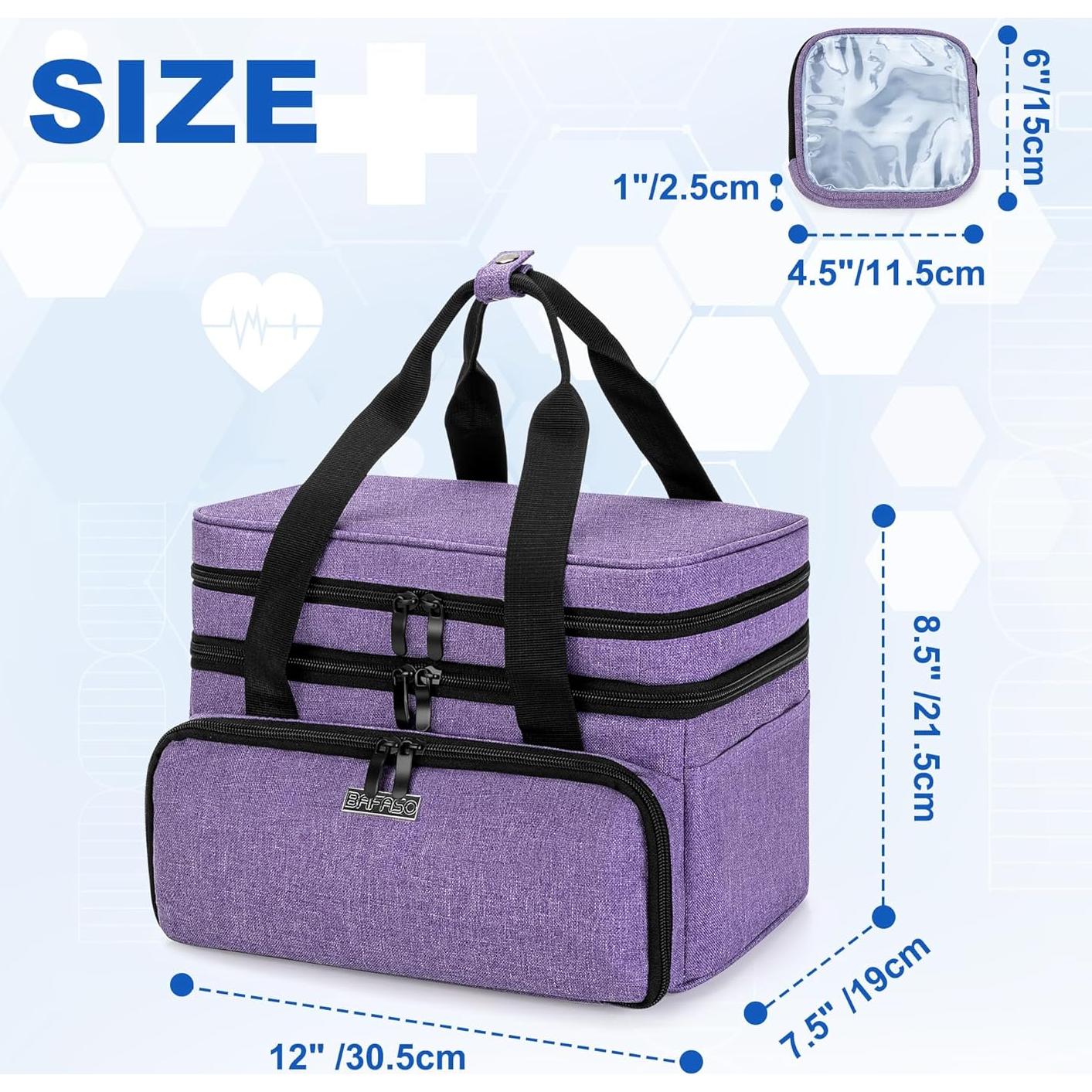 Bolsa de Medicina BAFASO Morado Doble Capa 30.48x19.05cm