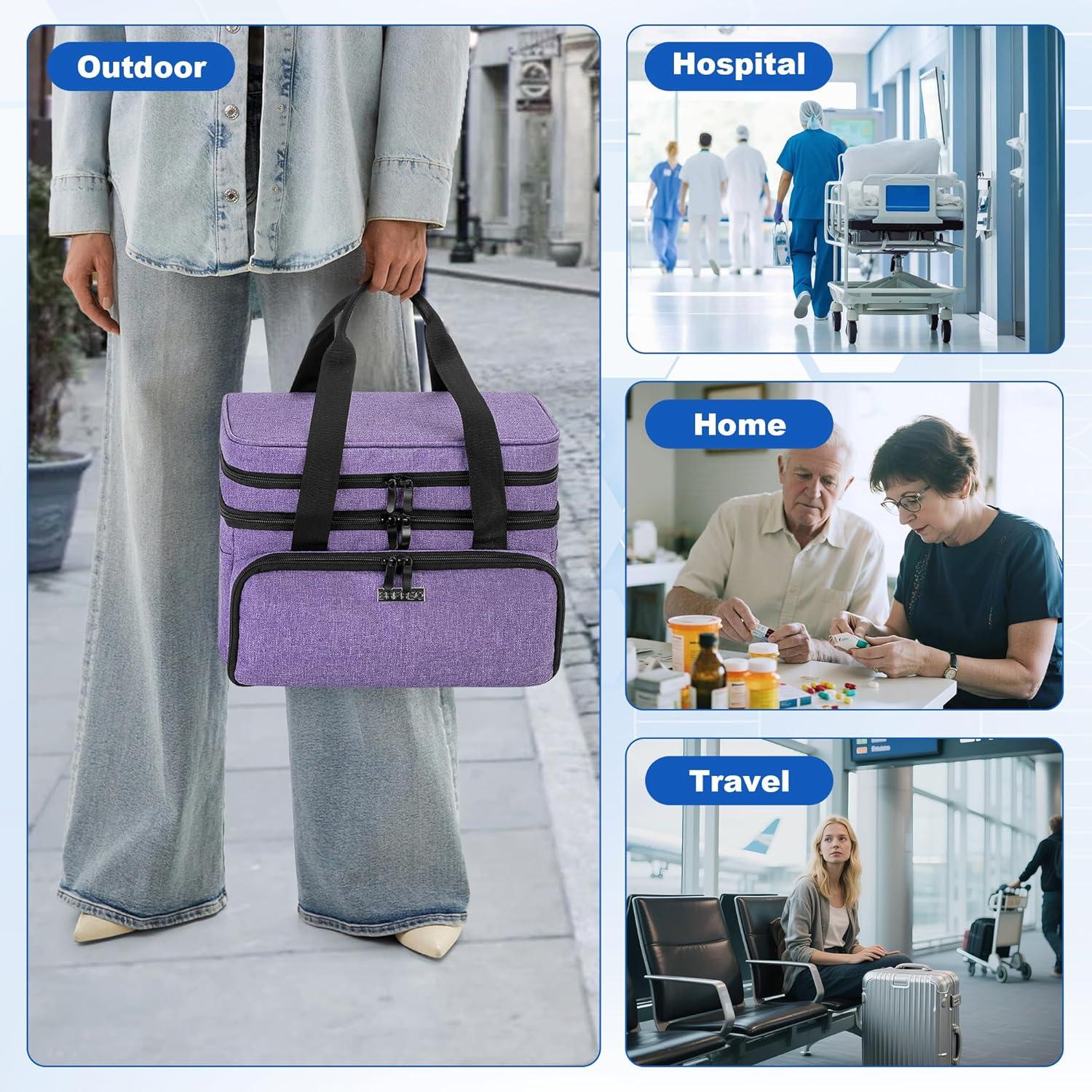 Bolsa de Medicina BAFASO Morado Doble Capa 30.48x19.05cm