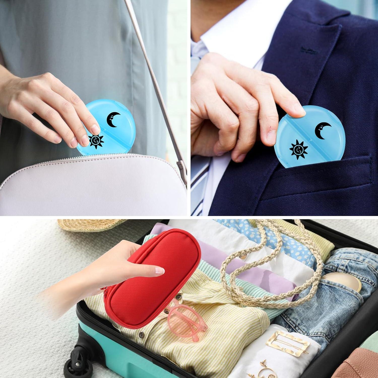 Organizador Semanal de Pastillas Xinjin Rojo 7 Días 2 Compartimentos