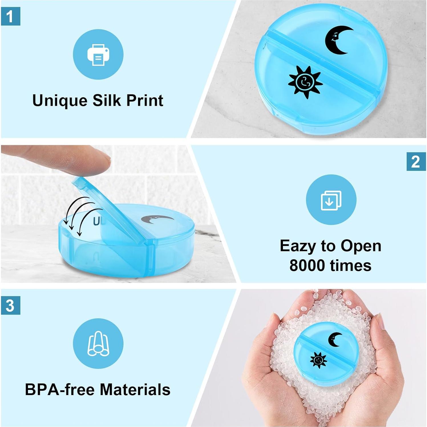 Organizador Semanal de Pastillas Xinjin Rojo 7 Días 2 Compartimentos