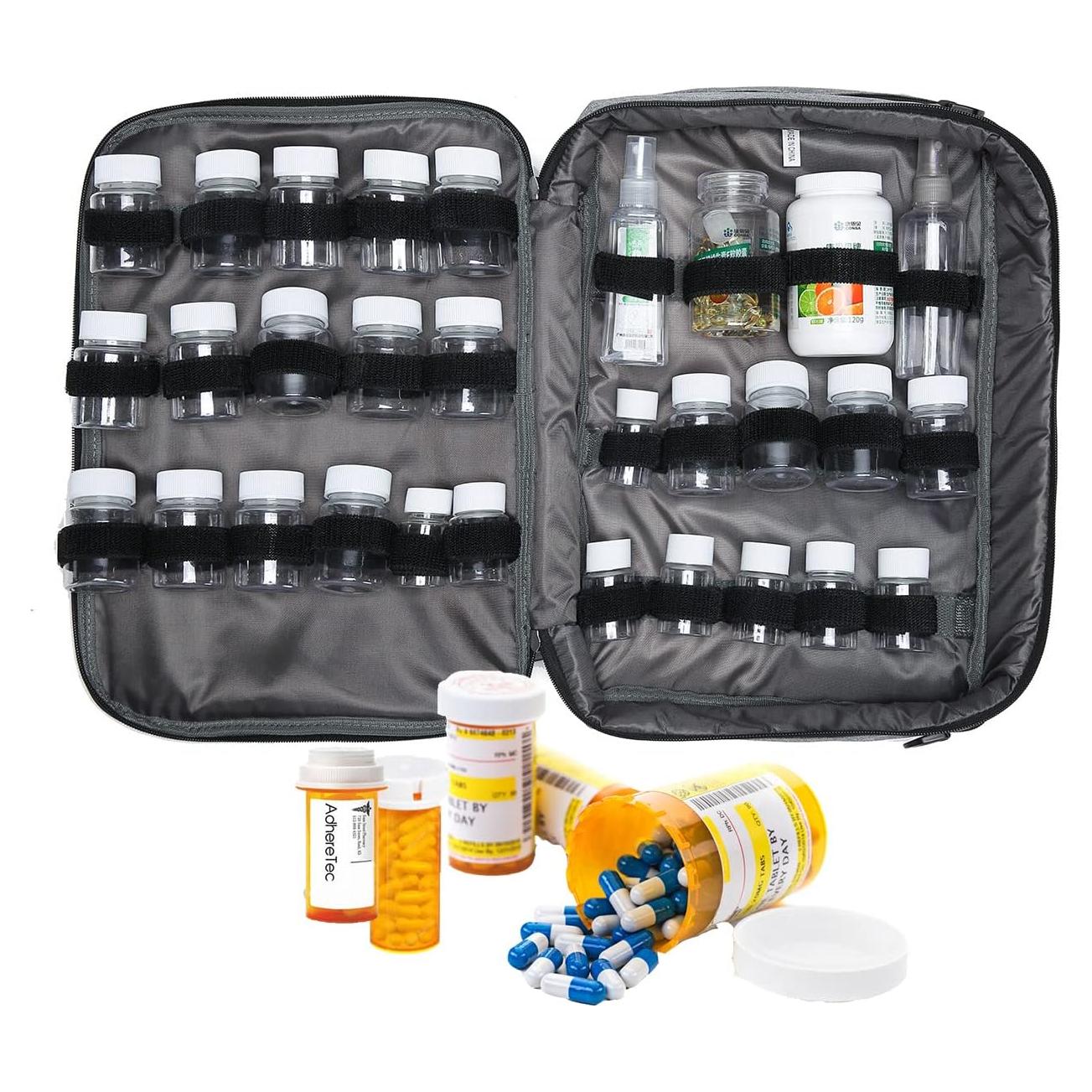 Organizador de Medicamentos Gatycallaty XL Gris 35 Botellas