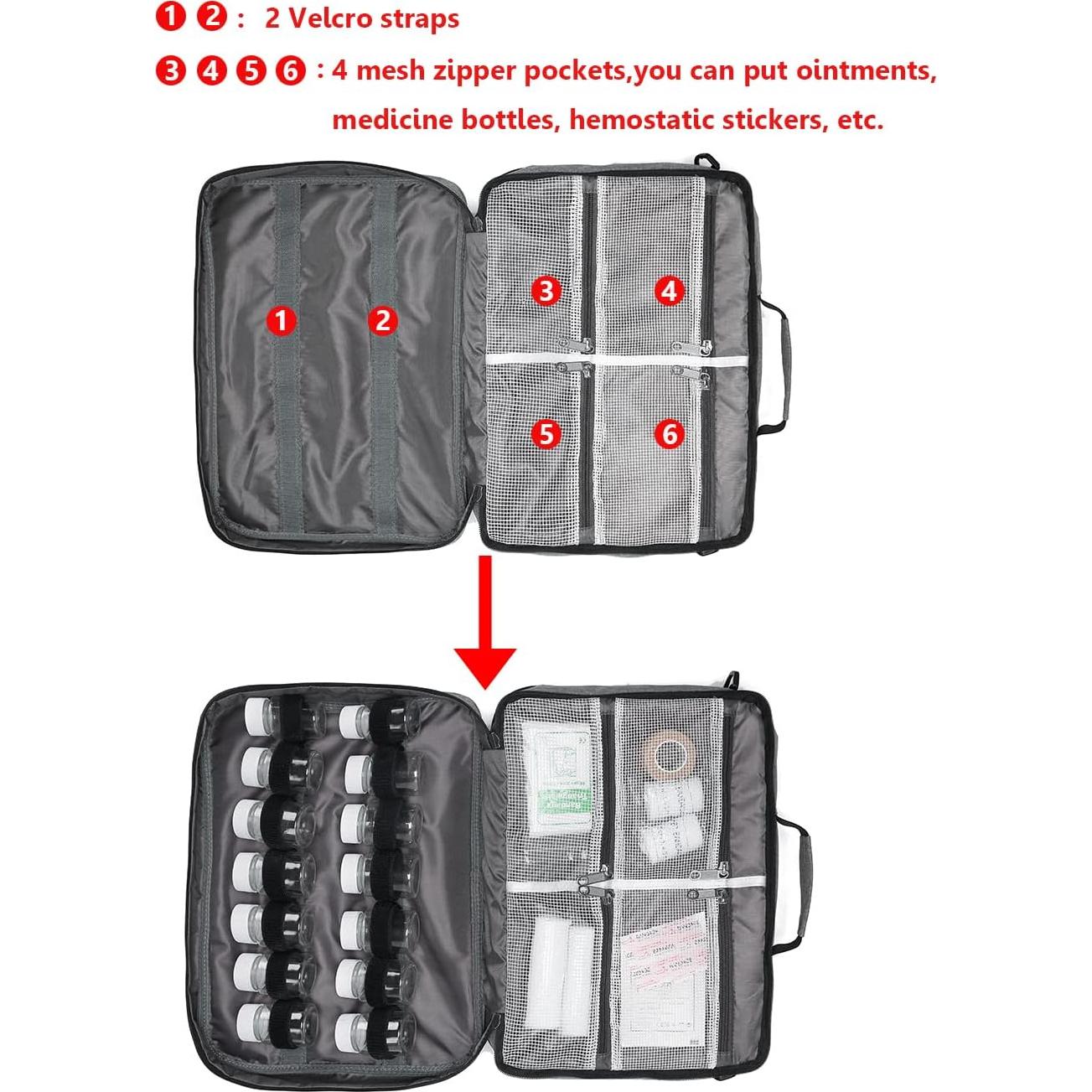 Organizador de Medicamentos Gatycallaty XL Gris 35 Botellas