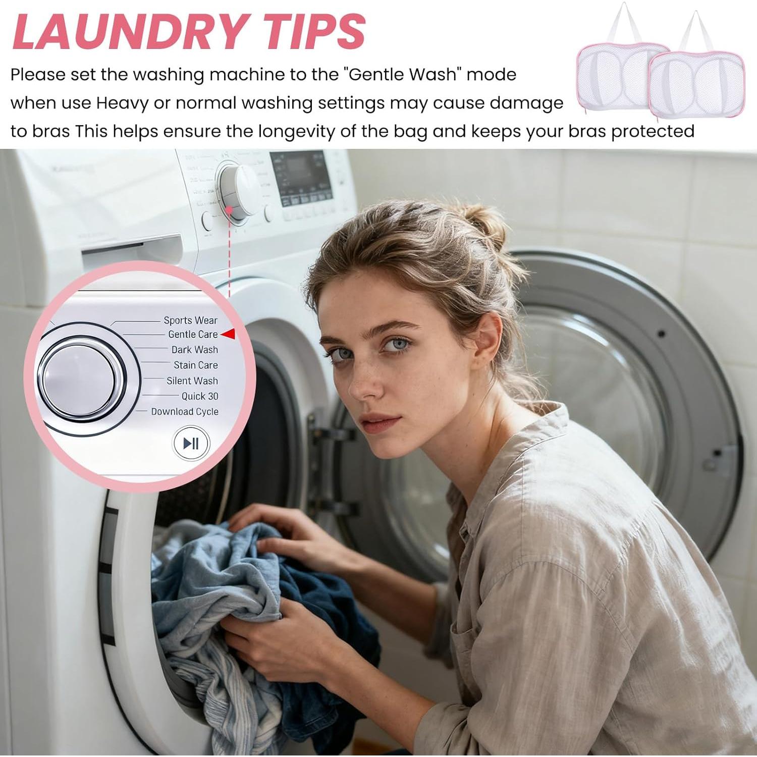 Paquete de 2 bolsas para lavar sujetadores LIQWEI 28x18cm