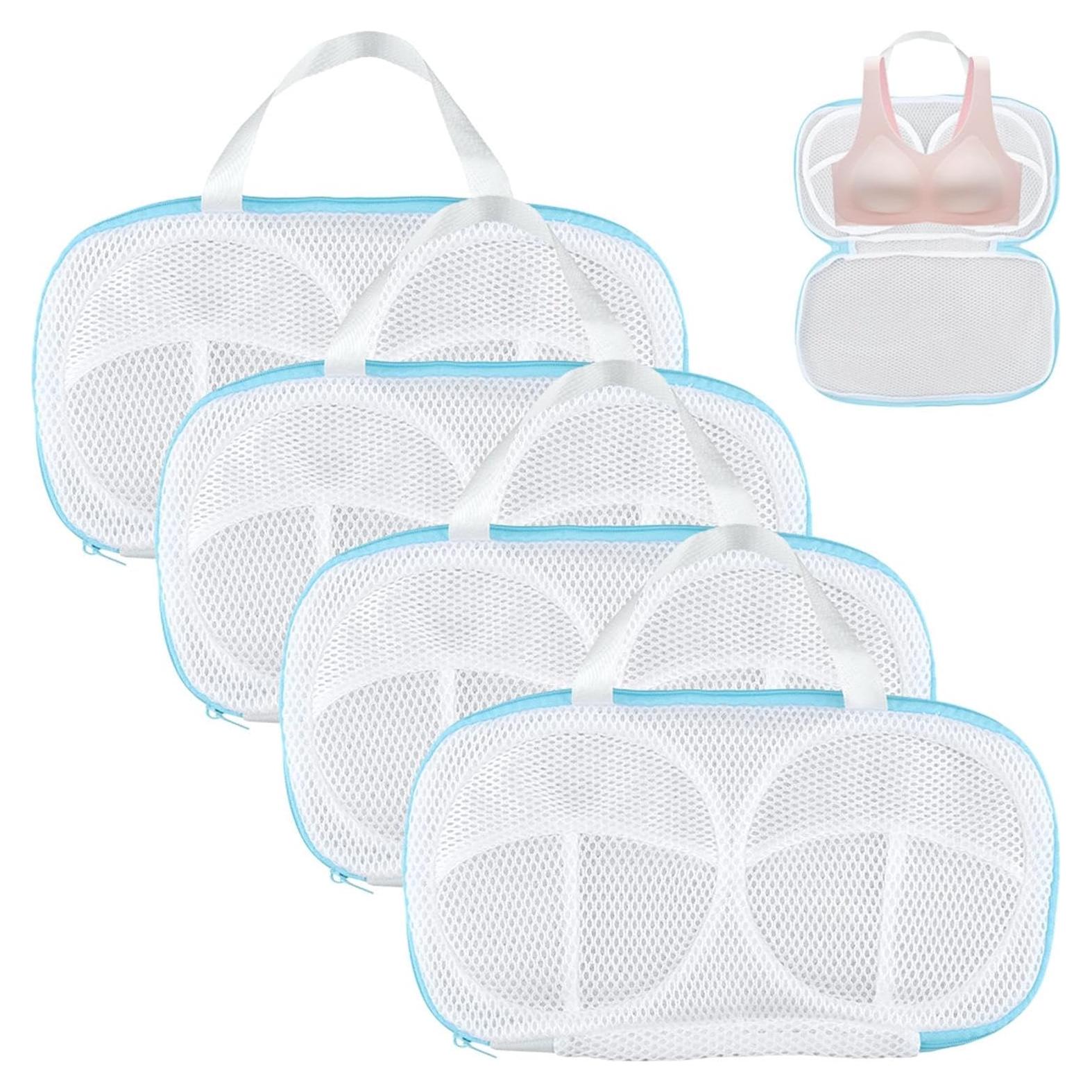 4 Bolsas de Lavado de Sujetadores LOQJSS - Malla Fina 34.5x20cm