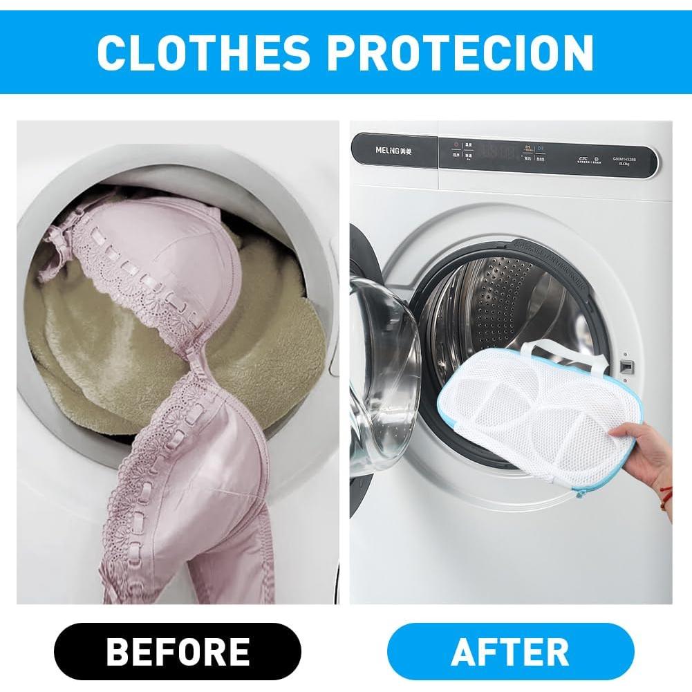 4 Bolsas de Lavado de Sujetadores LOQJSS - Malla Fina 34.5x20cm