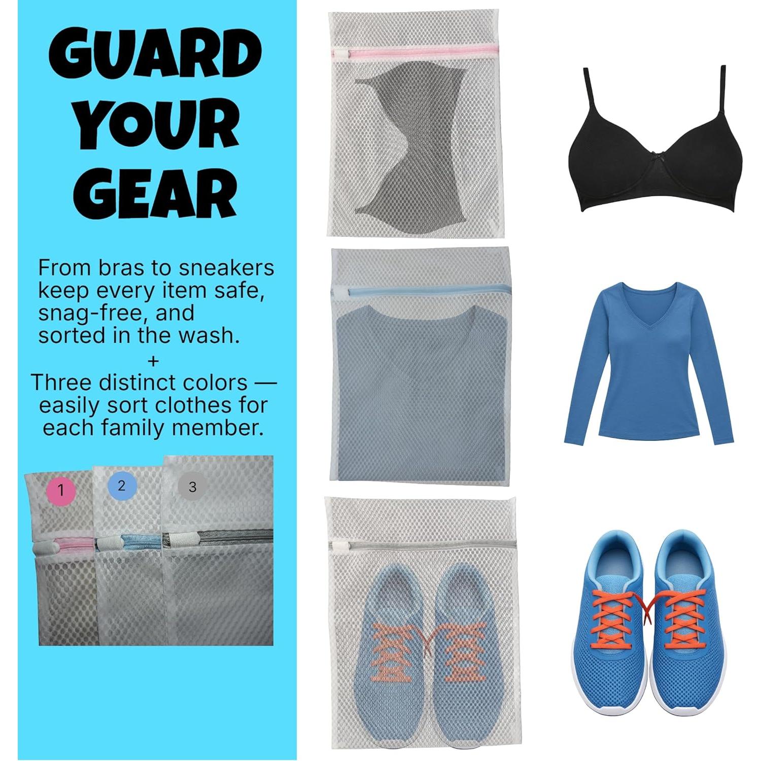 Bolsas de Lavandería GEMLI Malla Panal - Paquete de 3 Medianas