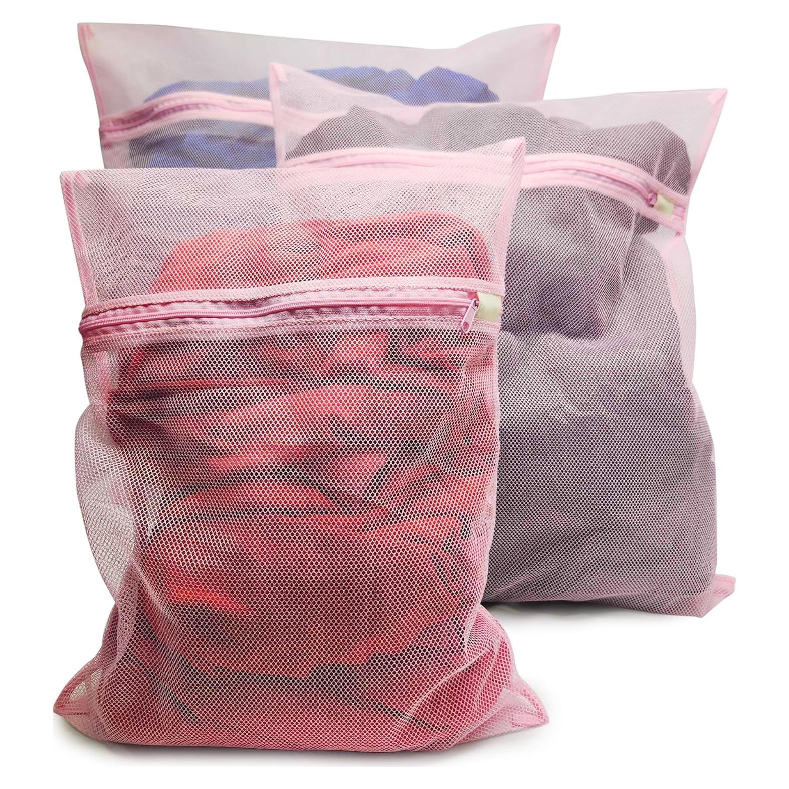 Juego de 3 Bolsas de Lavandería de Malla Kitchen Discovery Rosa