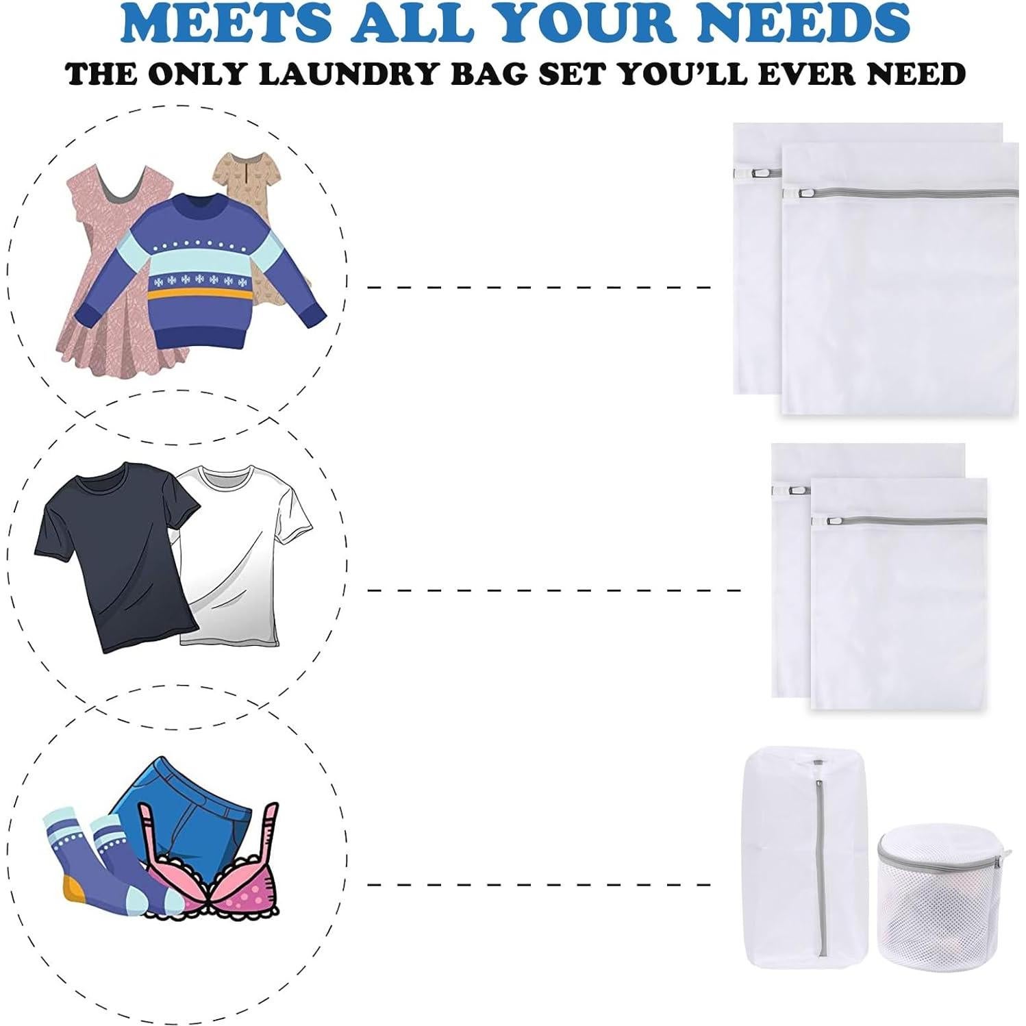 Bolsas de Lavandería CABAX 6 Piezas con Cierre Oculto