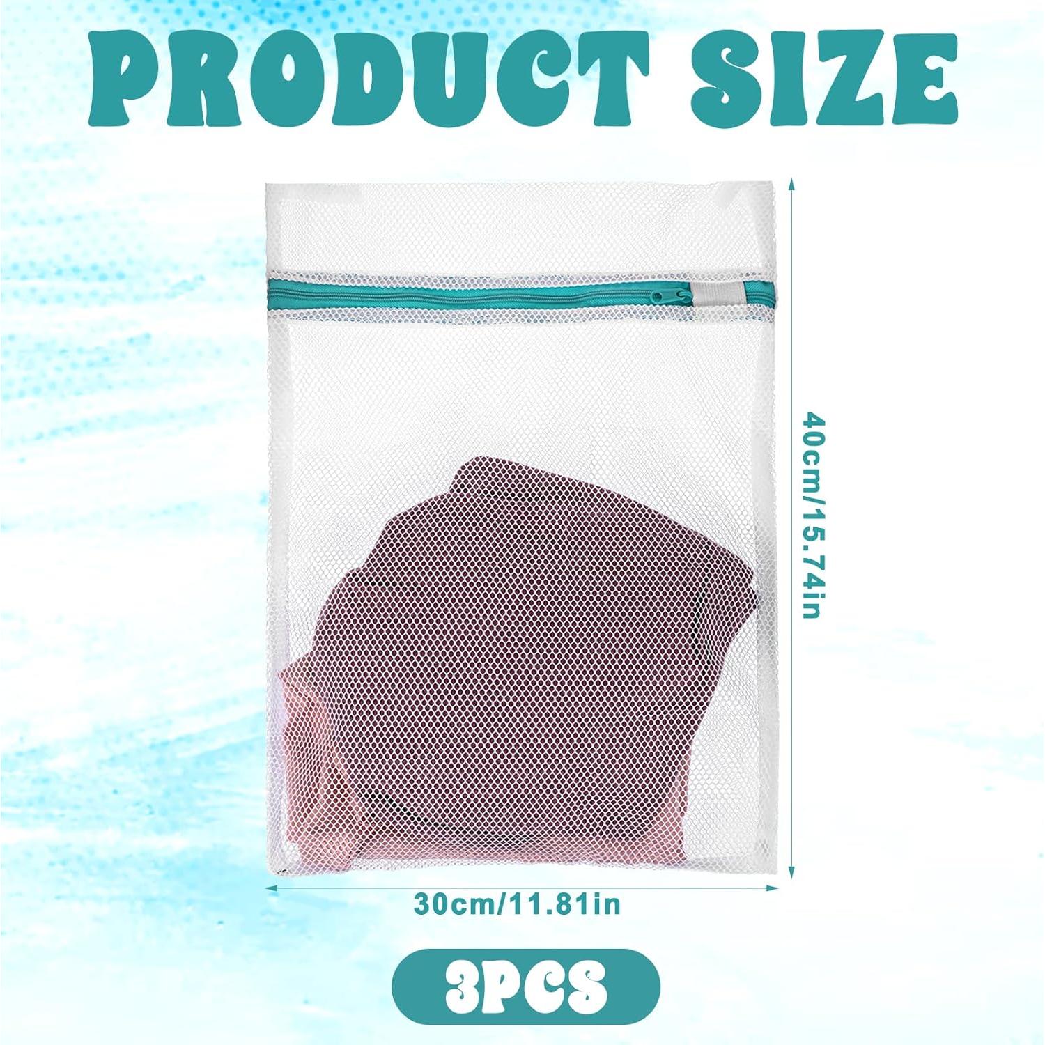 3 Bolsas de Malla para Lavandería Tweruna 30x40 cm Cremallera