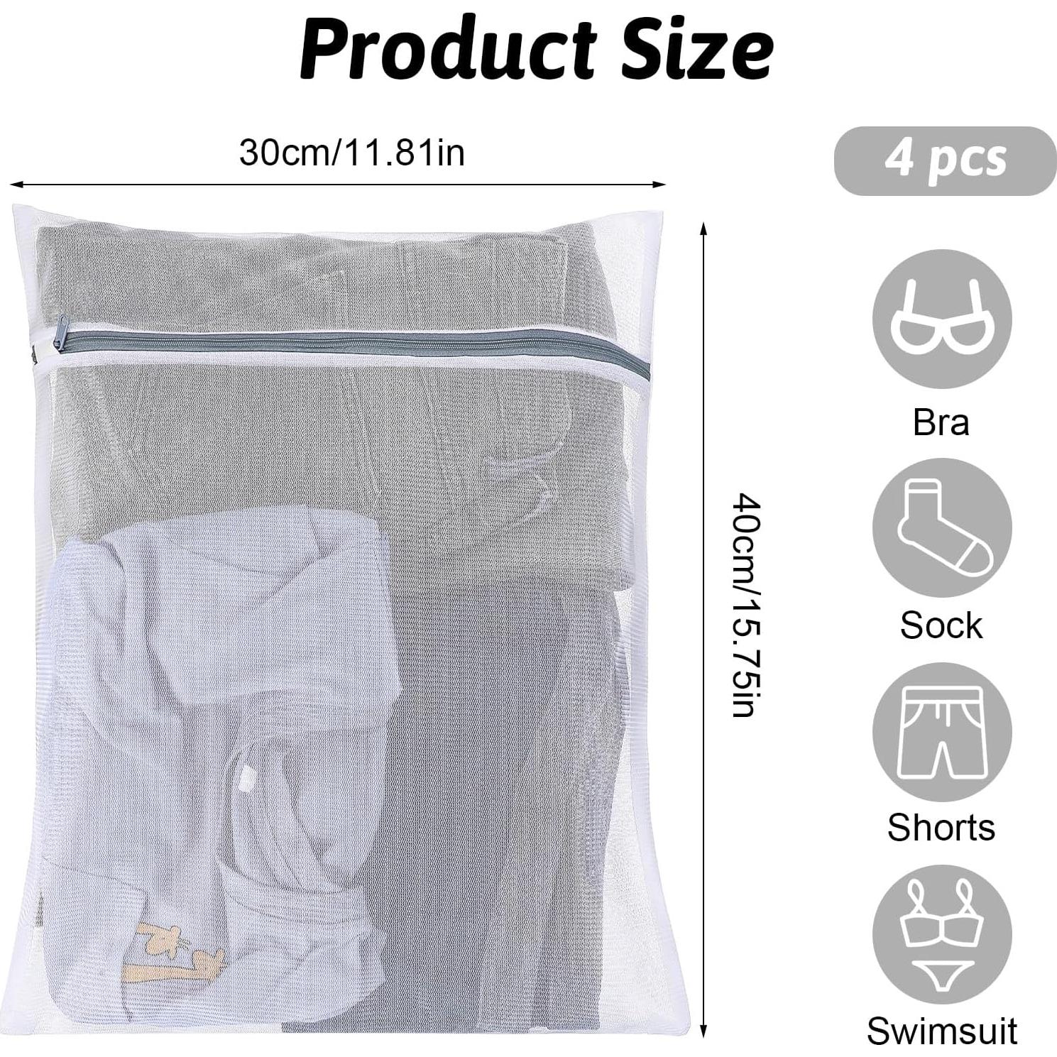 Bolsas de Lavandería Ouligay 4 Pcs Malla 40x30 cm Cremallera