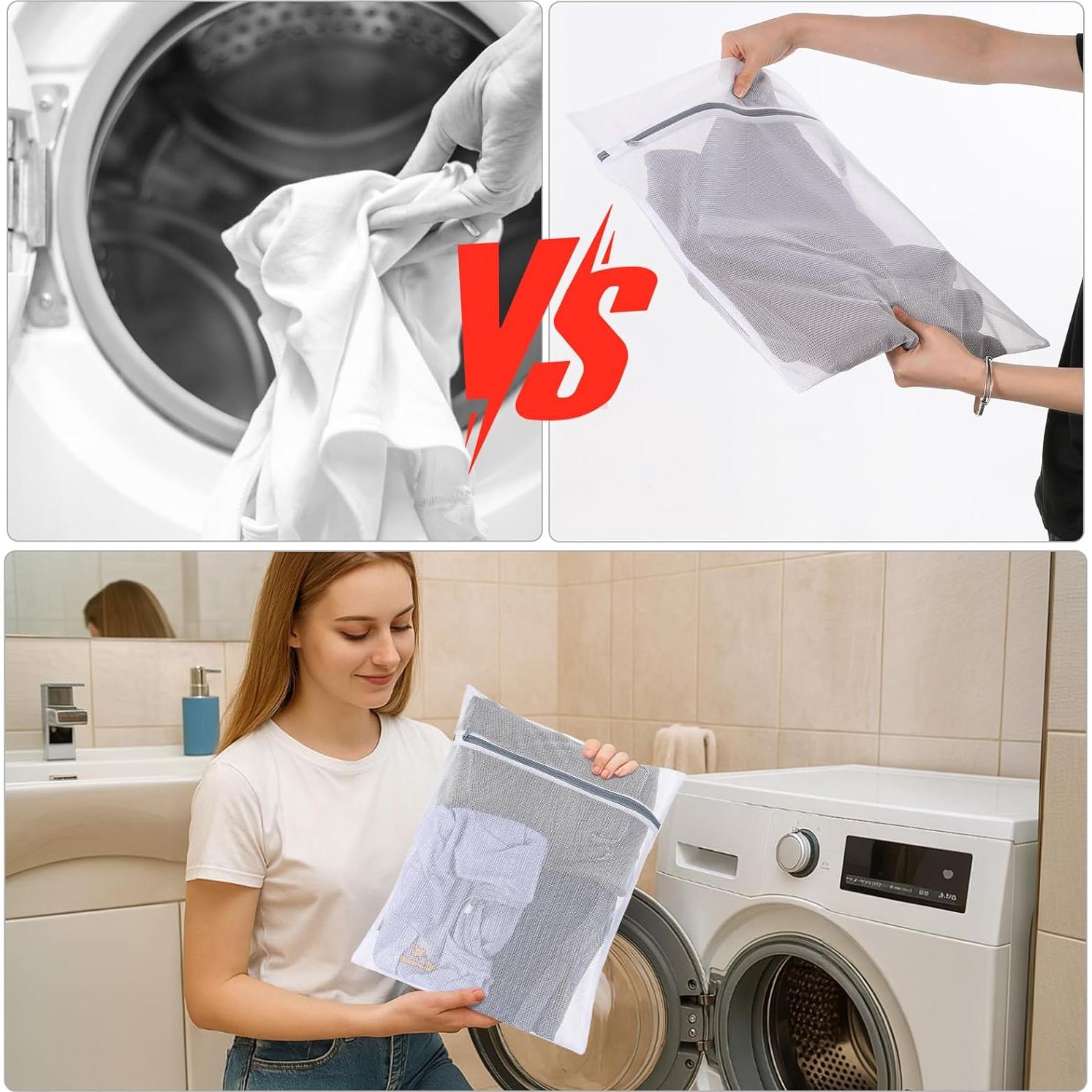 Bolsas de Lavandería Ouligay 4 Pcs Malla 40x30 cm Cremallera