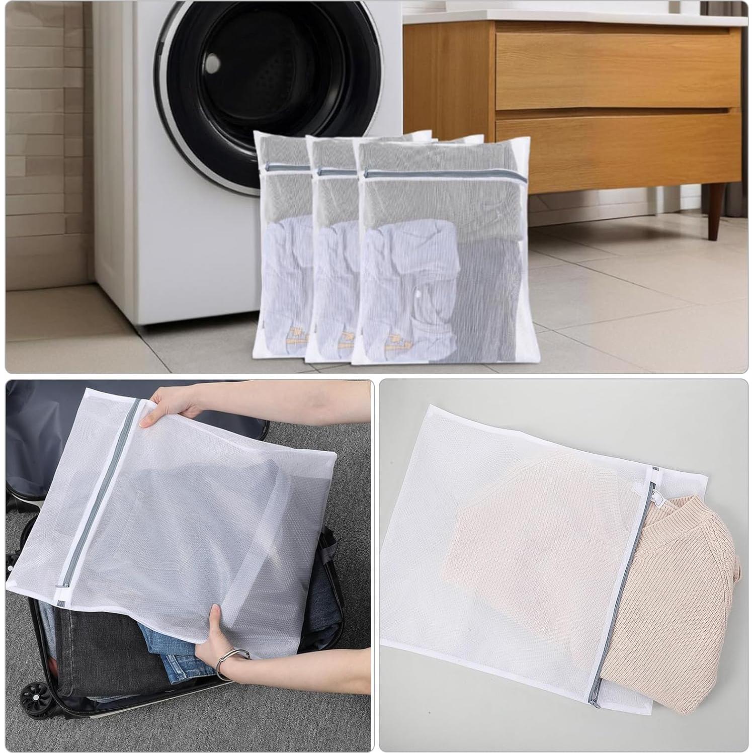 Bolsas de Lavandería Ouligay 4 Pcs Malla 40x30 cm Cremallera