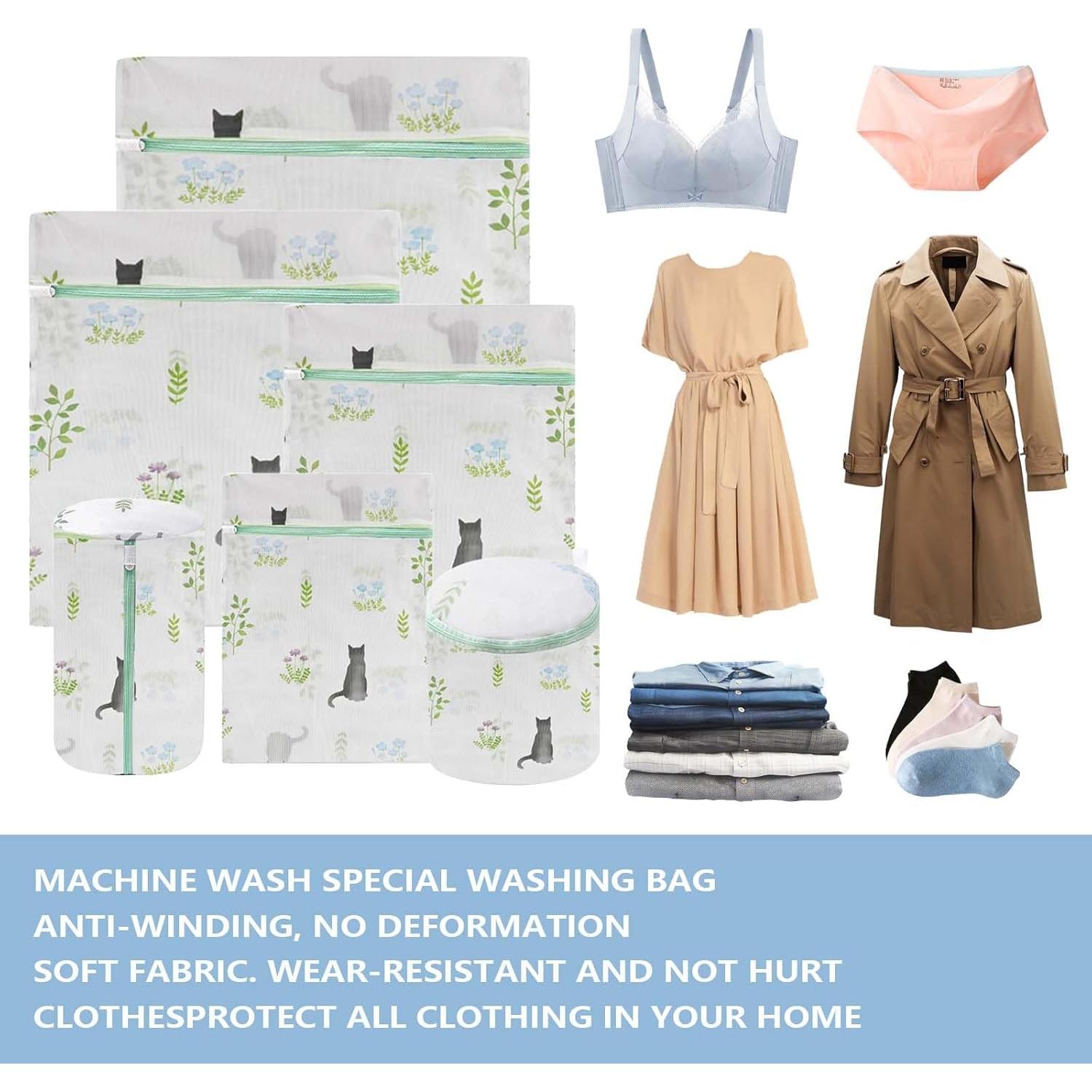 Juego de 6 bolsas de lavandería de malla GRSECPO - XL/L/M/S/Cilíndrica/Bra