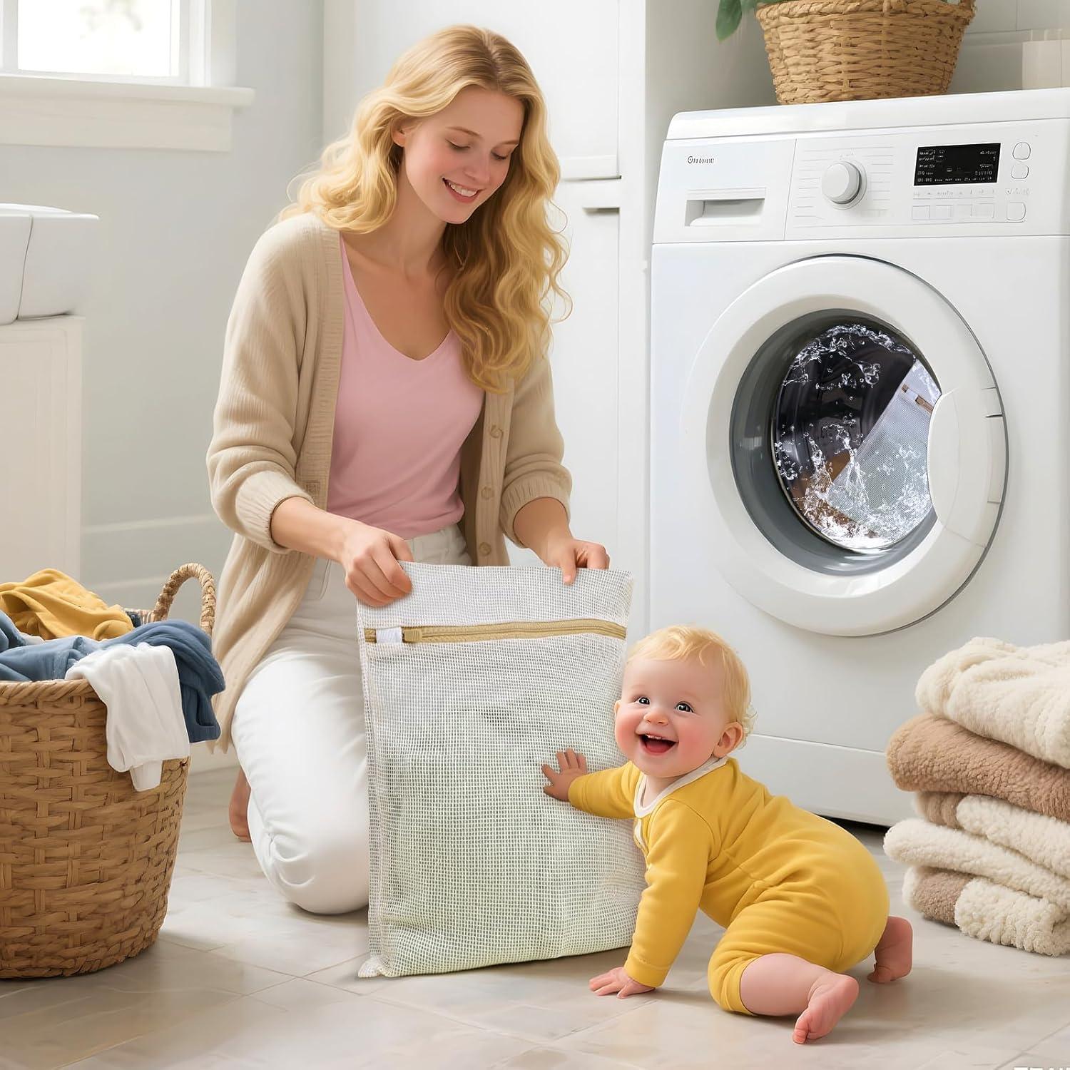 Bolsas de Lavandería de Malla Algodón KWULP 30x40 cm 3-Pack