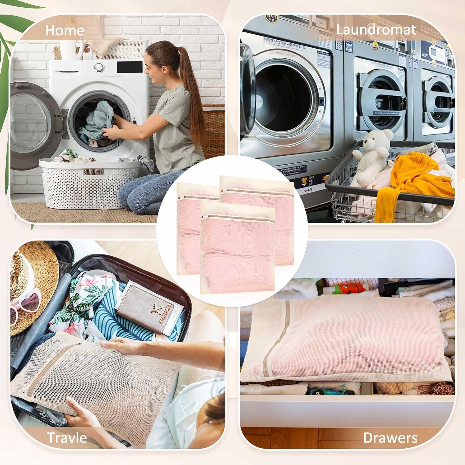 12 Bolsas de Lavandería de Algodón Orgánico Reallnaive 50x60cm