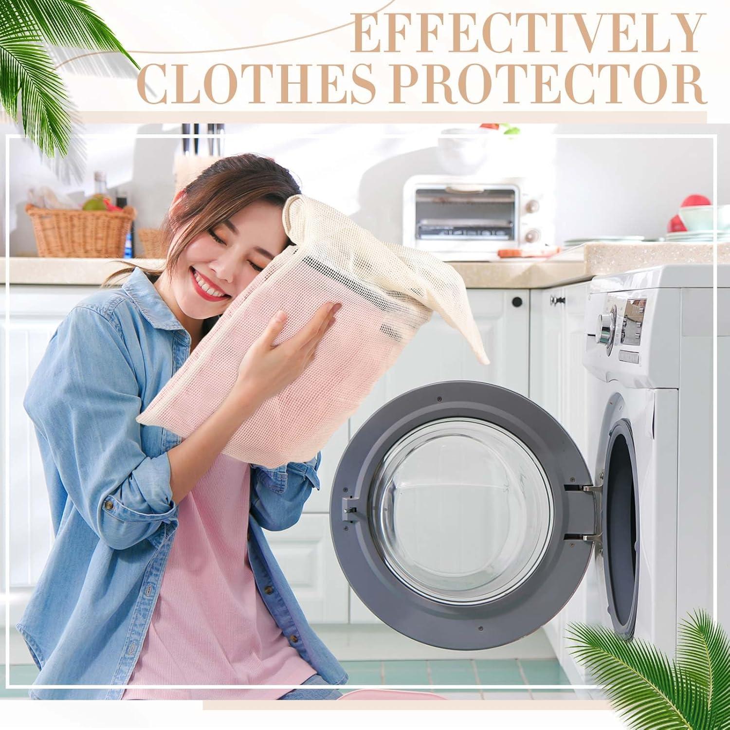 12 Bolsas de Lavandería de Algodón Orgánico Reallnaive 50x60cm