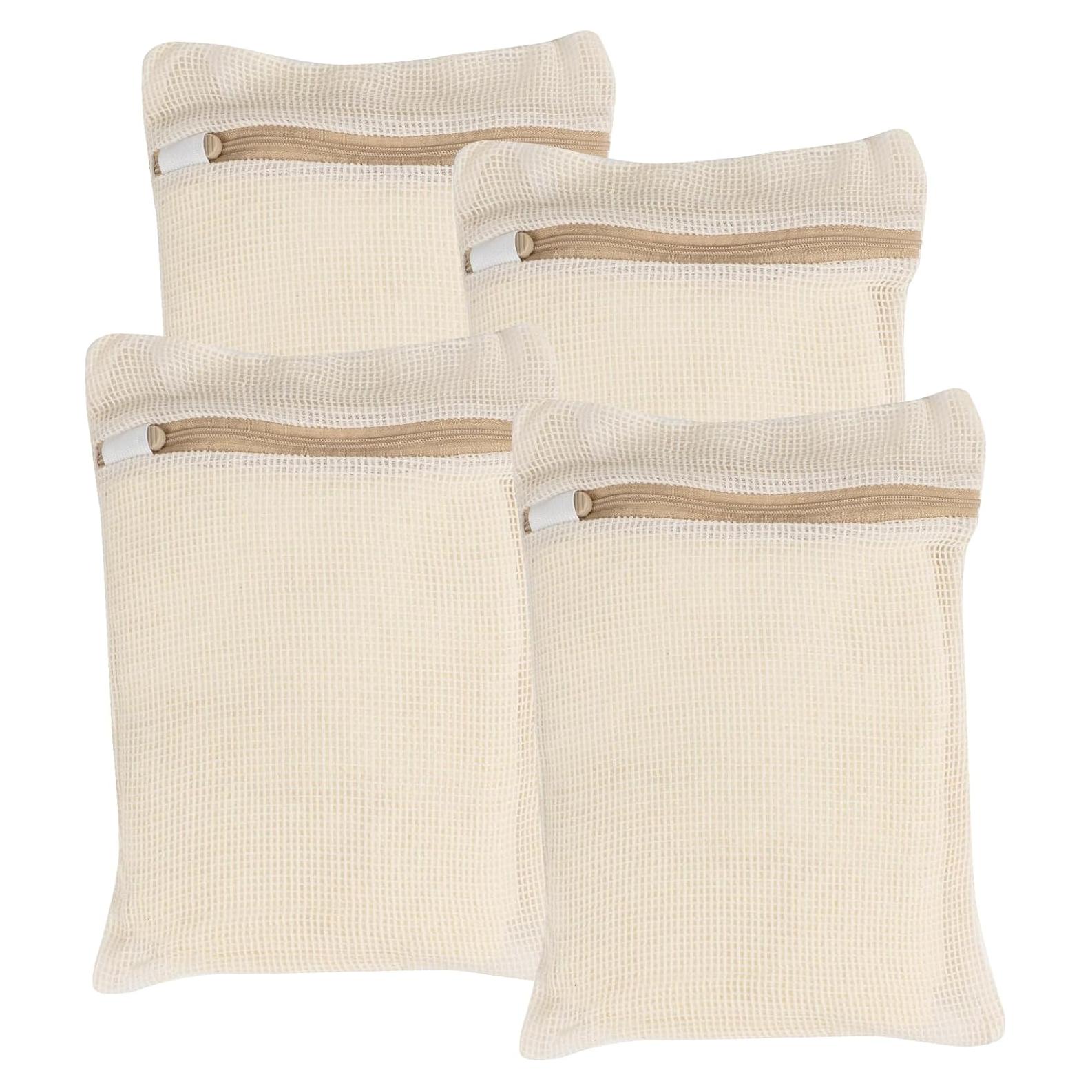 Bolsa de lavandería de malla algodón orgánico NAHADS 4 piezas