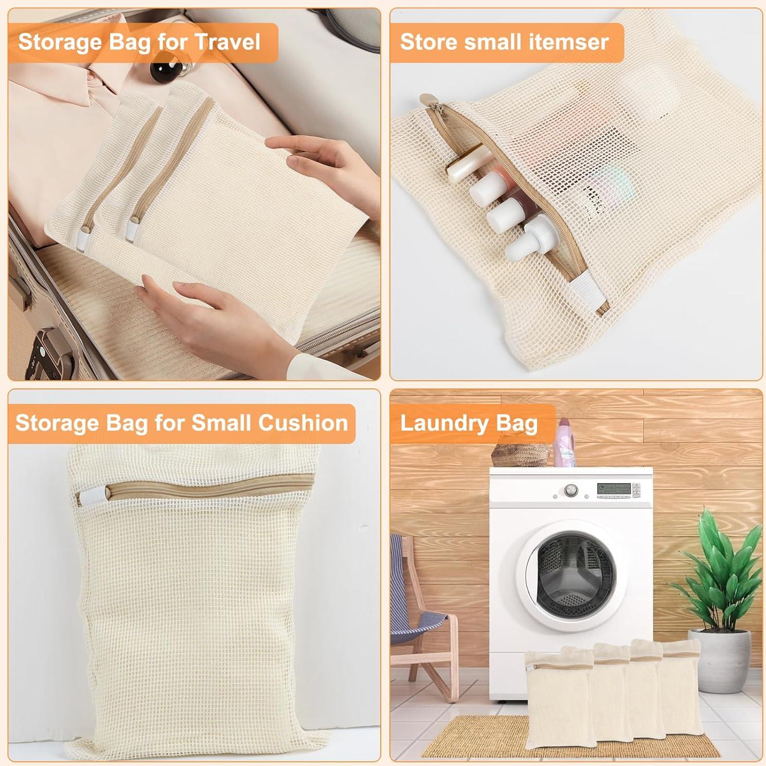 Bolsa de lavandería de malla algodón orgánico NAHADS 4 piezas