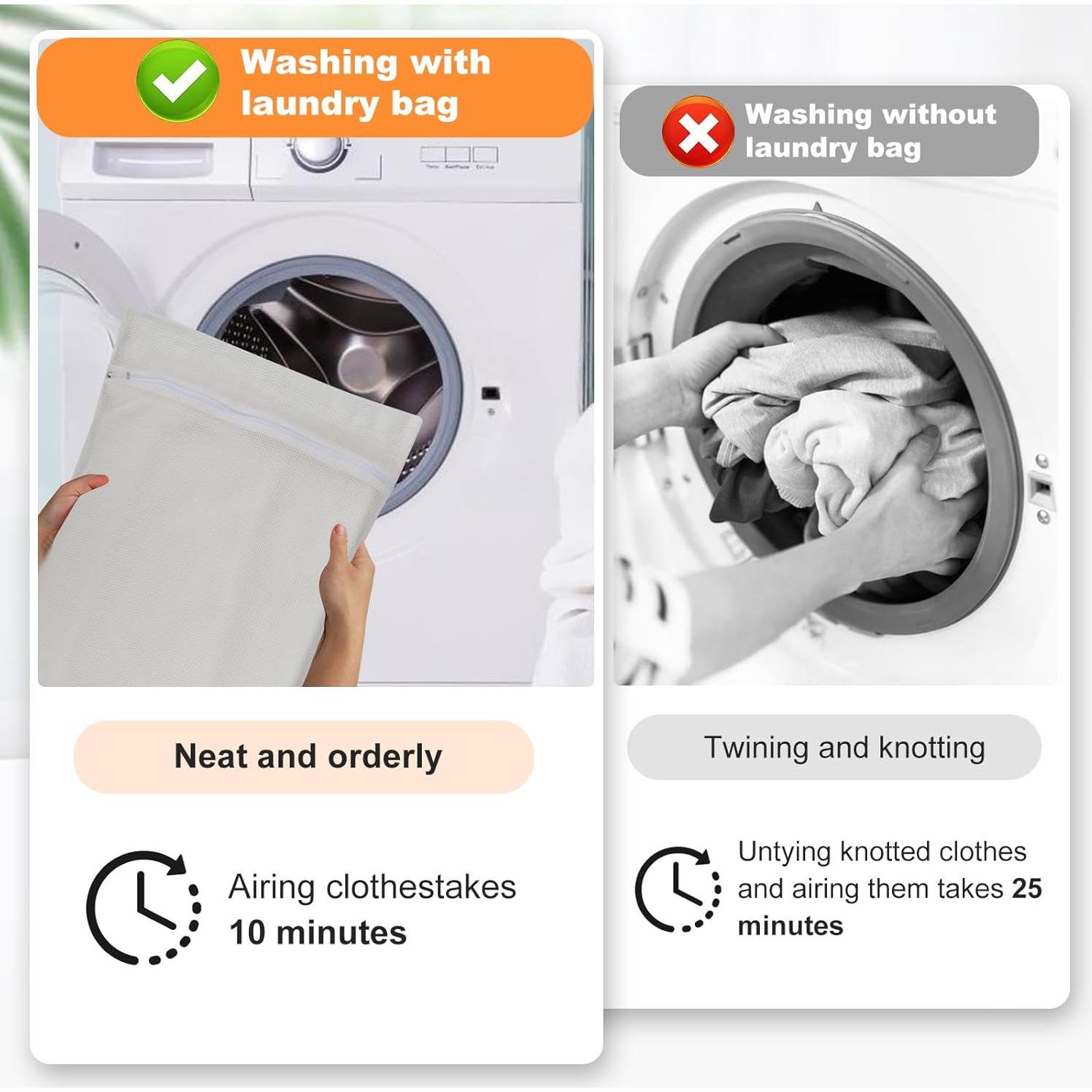 Juego de 4 Bolsas de Lavandería Algodón Orgánico Grande NAHADS