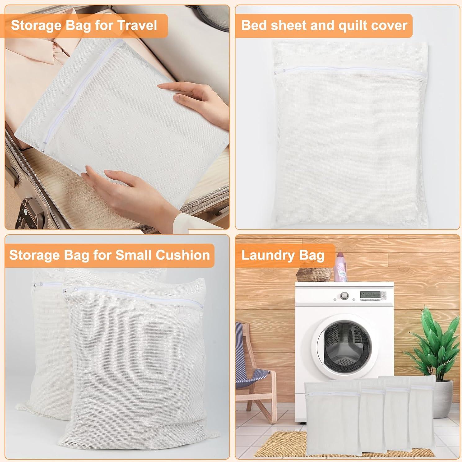 Juego de 4 Bolsas de Lavandería Algodón Orgánico Grande NAHADS