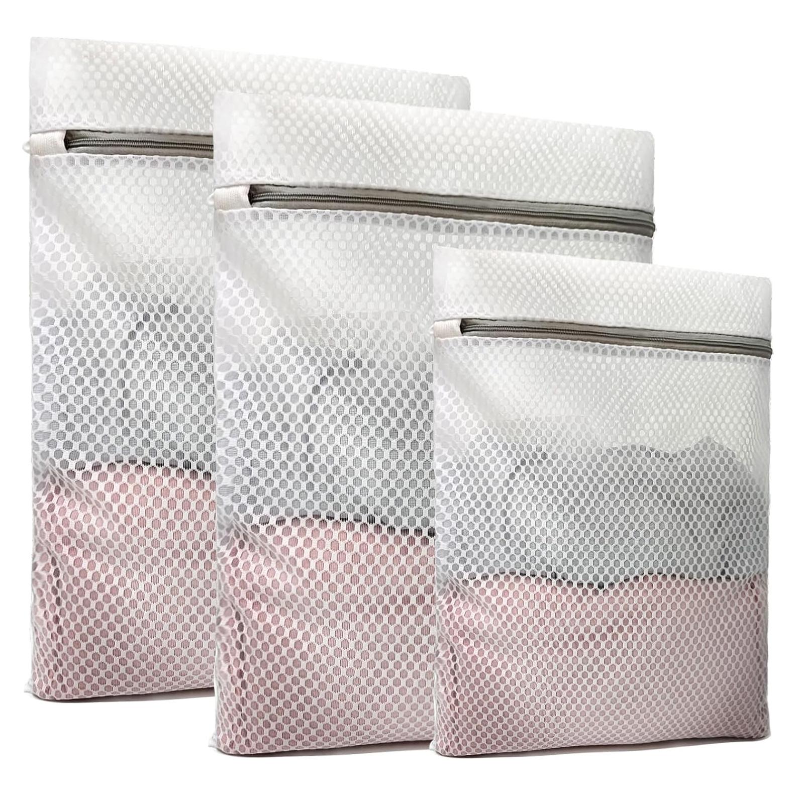 Set de 3 Bolsas de Lavandería de Malla TKYZMS - 2 Grandes 50x40cm y 1 Mediana 40x30cm