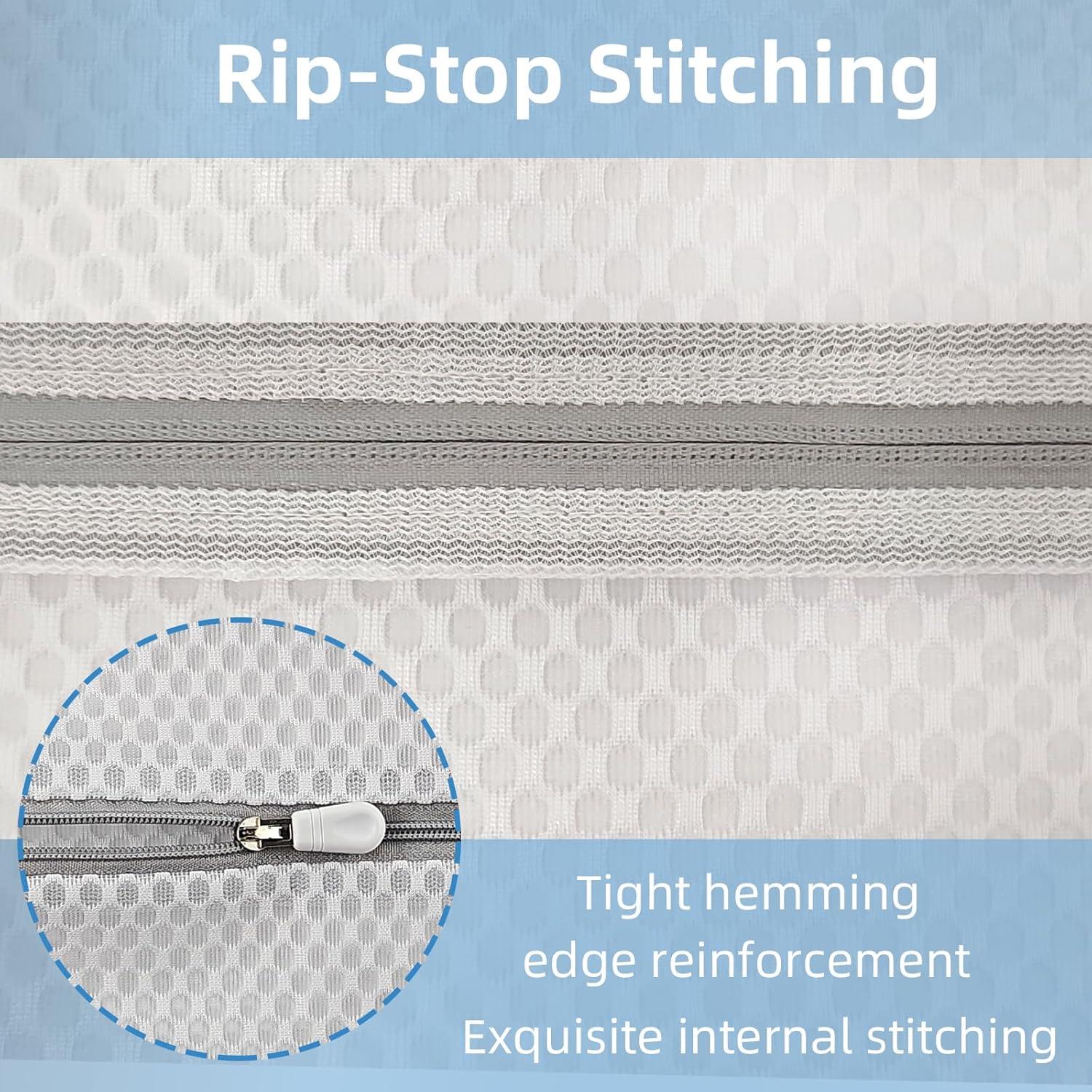 Set de 3 Bolsas de Lavandería de Malla TKYZMS - 2 Grandes 50x40cm y 1 Mediana 40x30cm