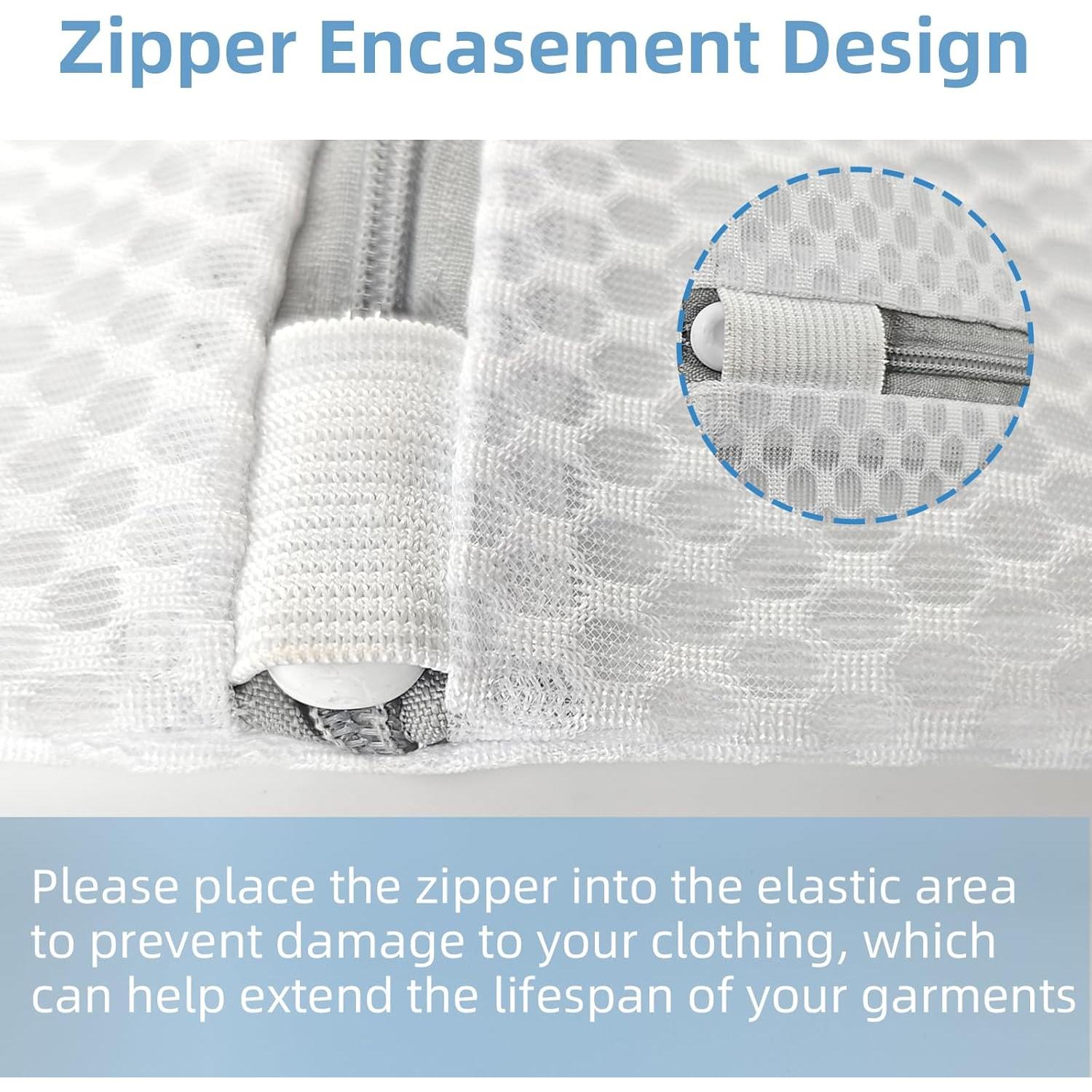 Set de 3 Bolsas de Lavandería de Malla TKYZMS - 2 Grandes 50x40cm y 1 Mediana 40x30cm