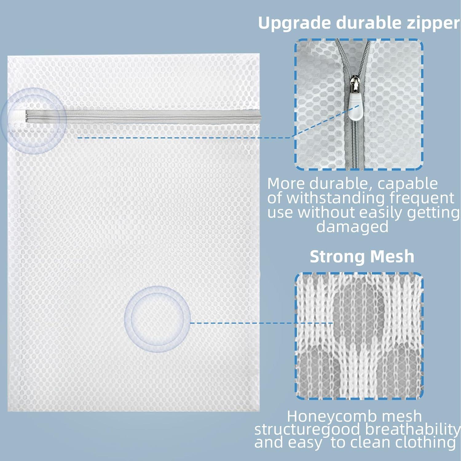 Set de 3 Bolsas de Lavandería de Malla TKYZMS - 2 Grandes 50x40cm y 1 Mediana 40x30cm