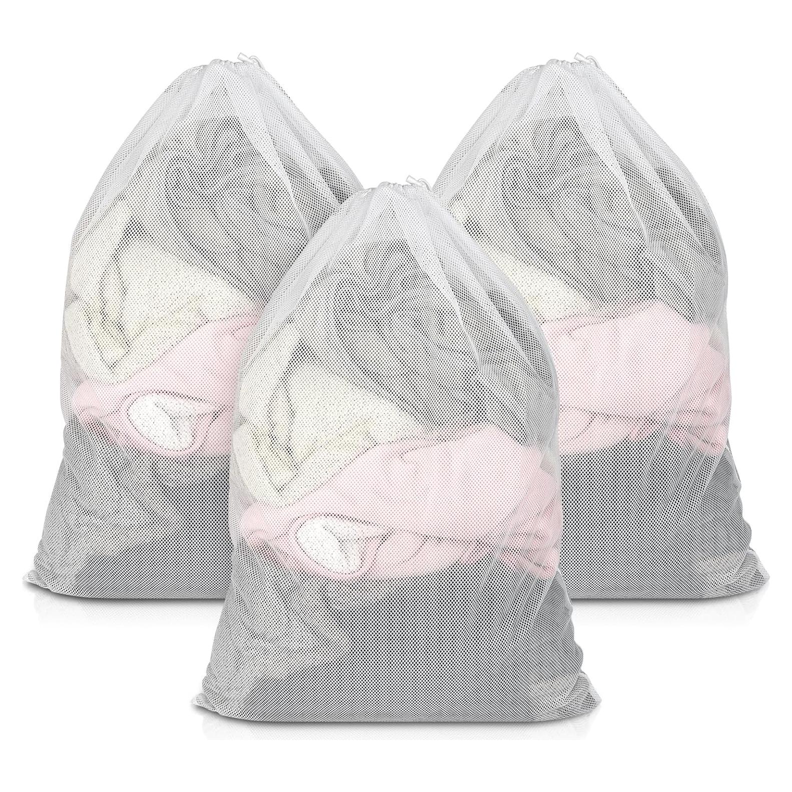 Paquete de 3 Bolsas de Lavandería de Malla PEASUG 58x86 cm