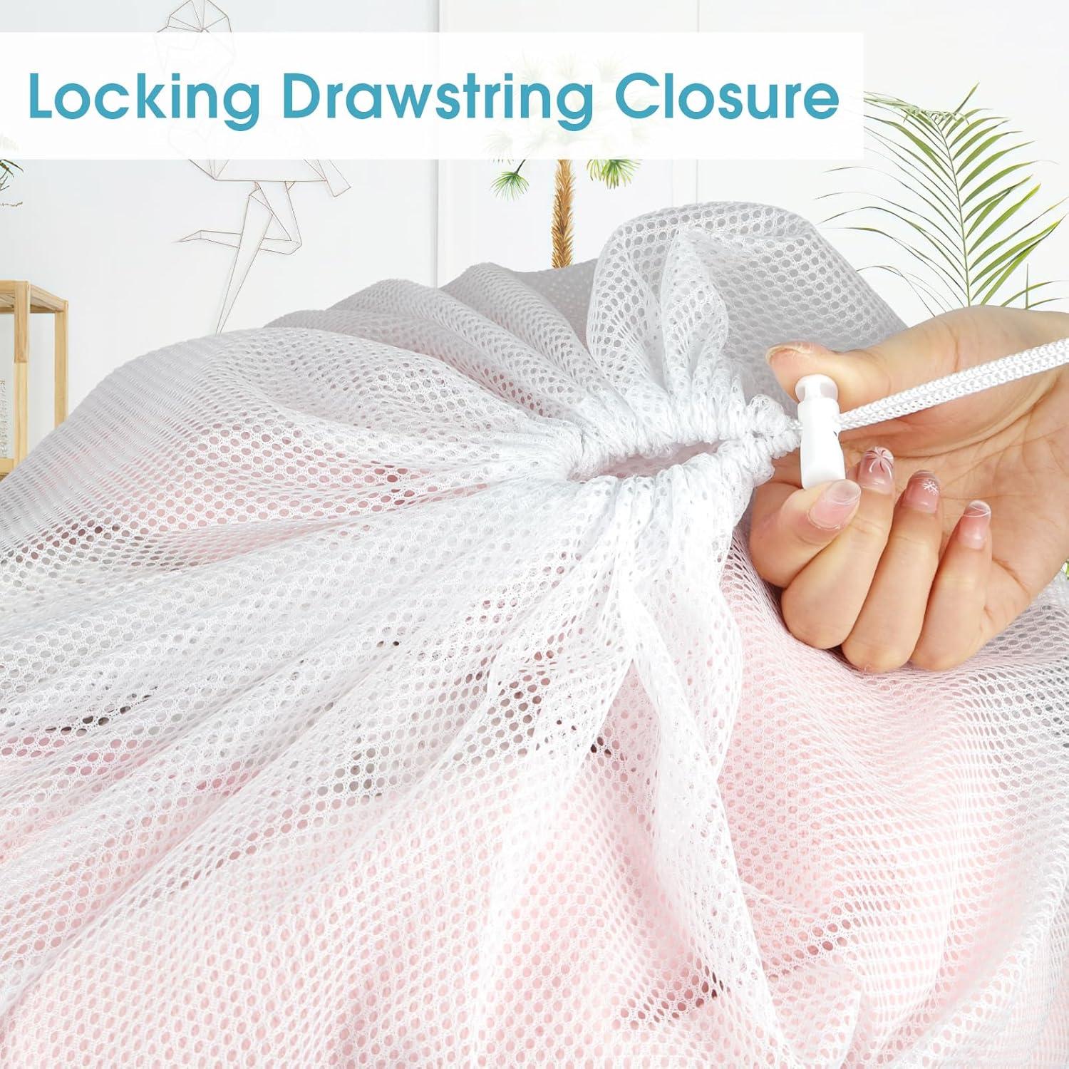 Paquete de 3 Bolsas de Lavandería de Malla PEASUG 58x86 cm