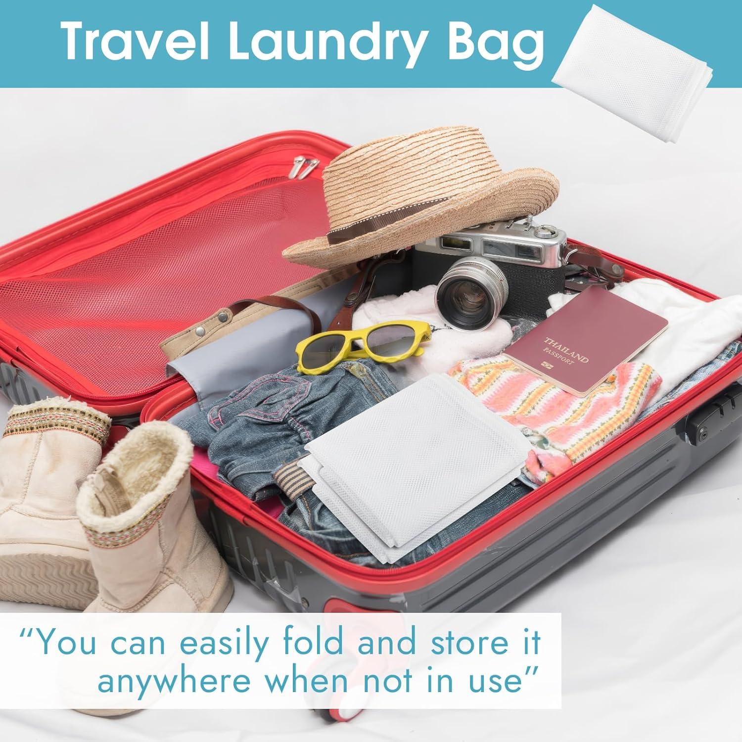 Paquete de 3 Bolsas de Lavandería de Malla PEASUG 58x86 cm