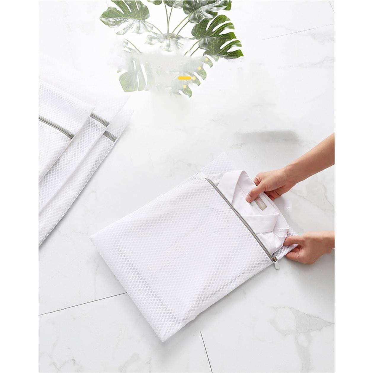 4 Bolsas de Lavandería de Malla WHTCHSU 30x40 cm Duraderas