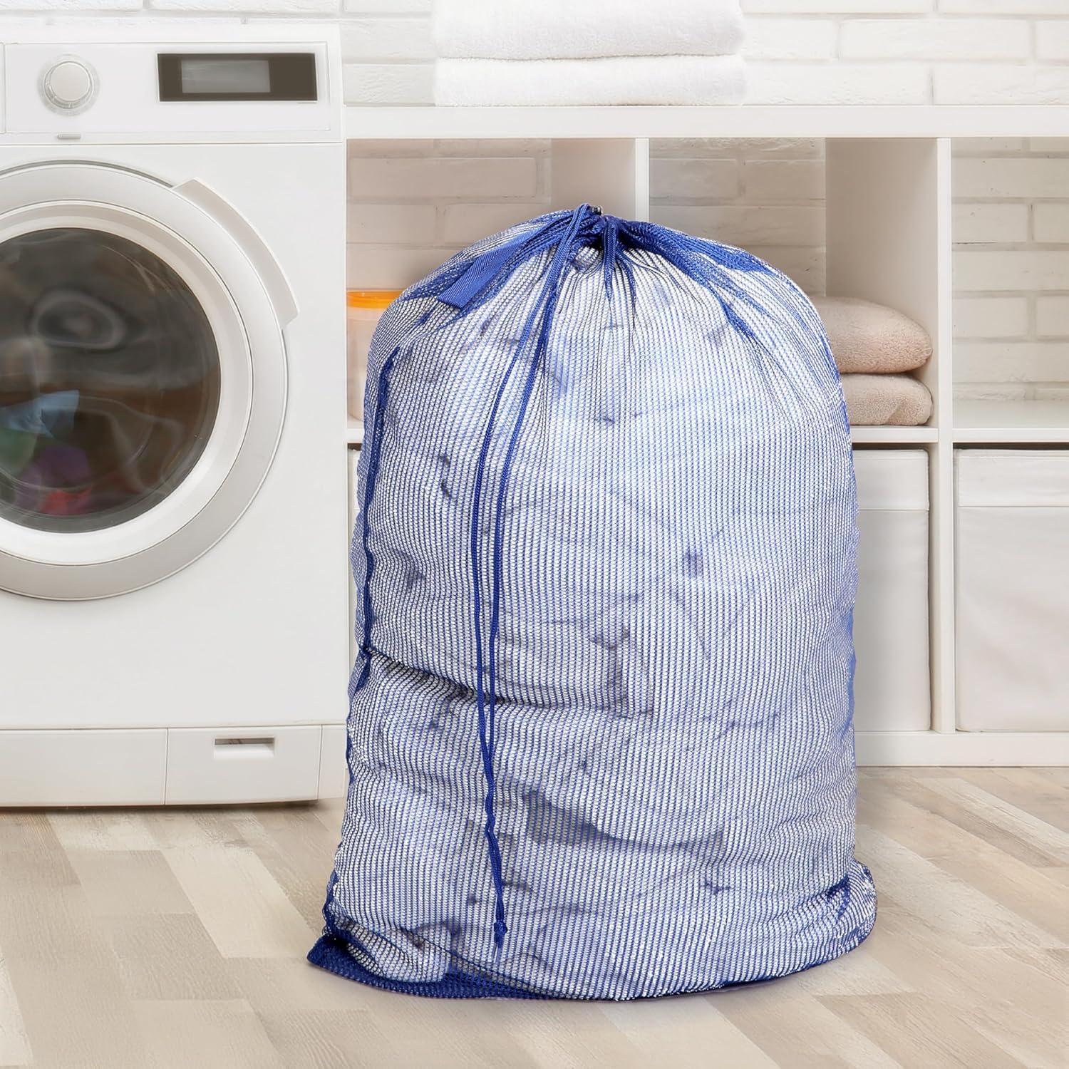 Bolsa de lavandería de malla Smart Design 91x61 cm Azul