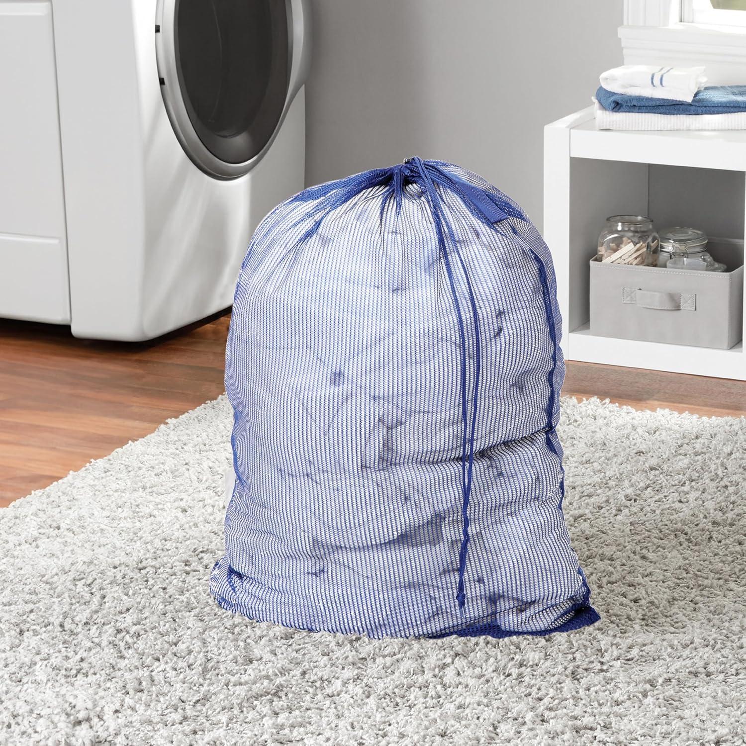 Bolsa de lavandería de malla Smart Design 91x61 cm Azul