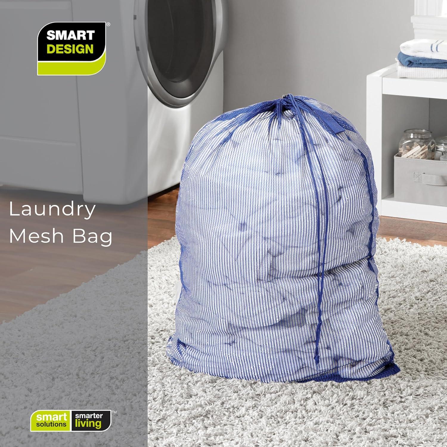 Bolsa de lavandería de malla Smart Design 91x61 cm Azul