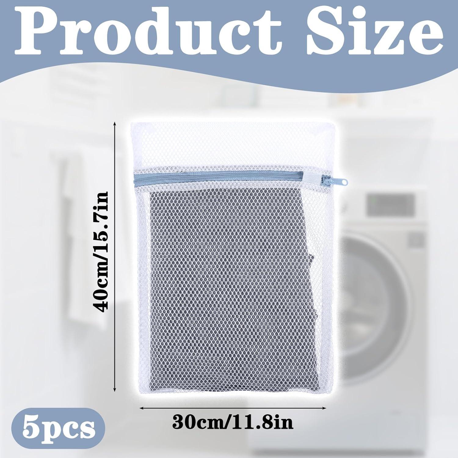 5 Bolsas de Lavandería de Malla ADLABLD 30x40cm para Delicados