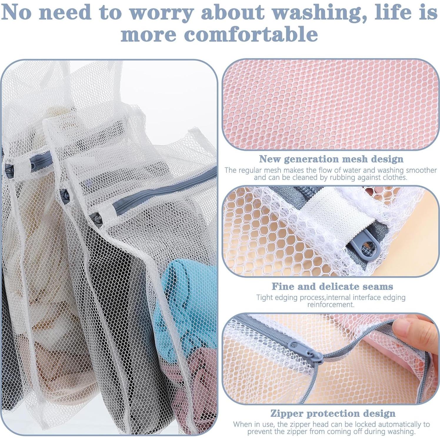 5 Bolsas de Lavandería de Malla ADLABLD 30x40cm para Delicados