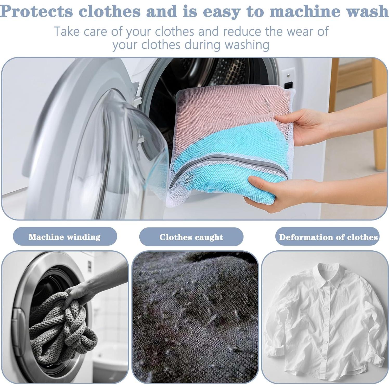 5 Bolsas de Lavandería de Malla ADLABLD 30x40cm para Delicados