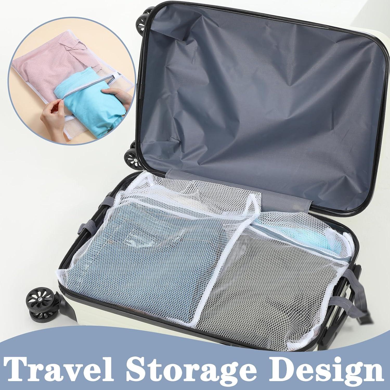 5 Bolsas de Lavandería de Malla ADLABLD 30x40cm para Delicados