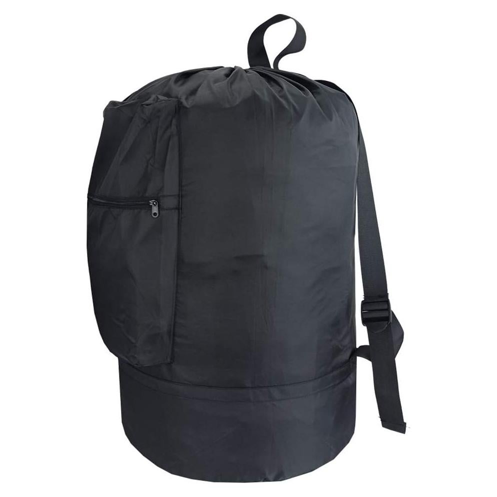 Mochila de Lavandería UniLiGis Negra con Cierre y Correa Ajustable